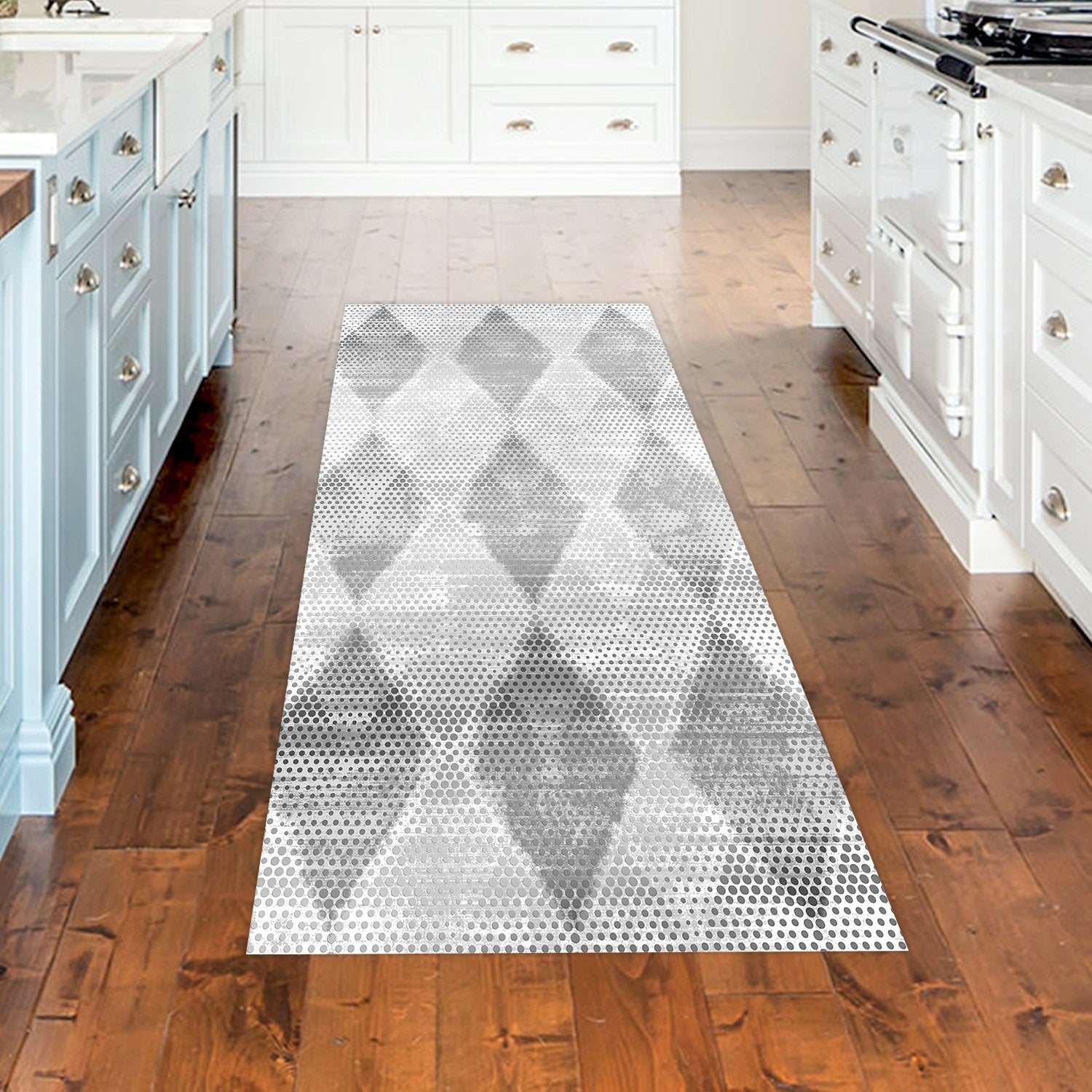 Covor F5131 - V2, 80x120 cm, forma dreptunghiulara, poliester, gri deschis/gri inchis