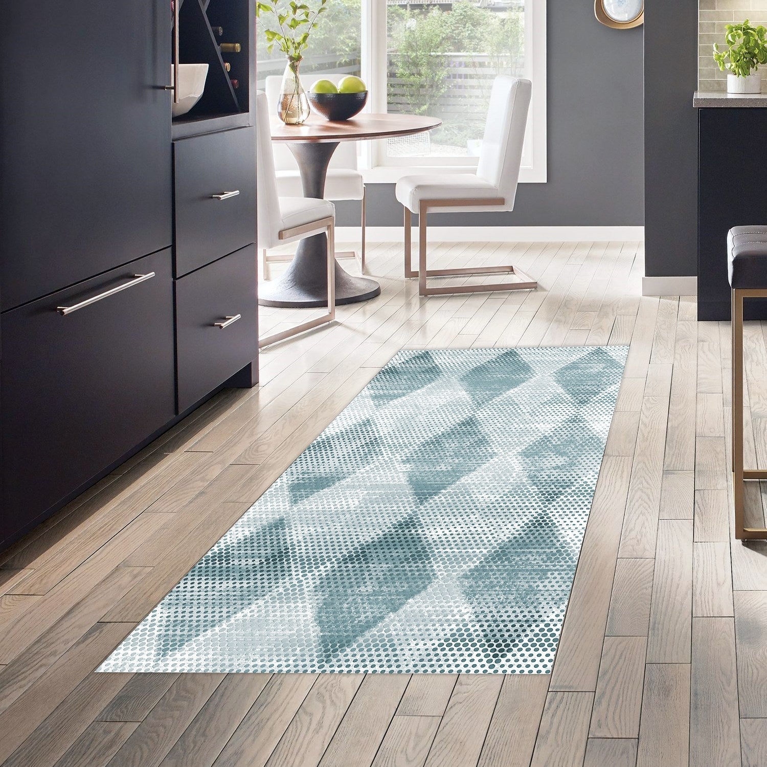 Covor F5131 - V2, 80x120 cm, forma dreptungiulara, poliester, turcoaz