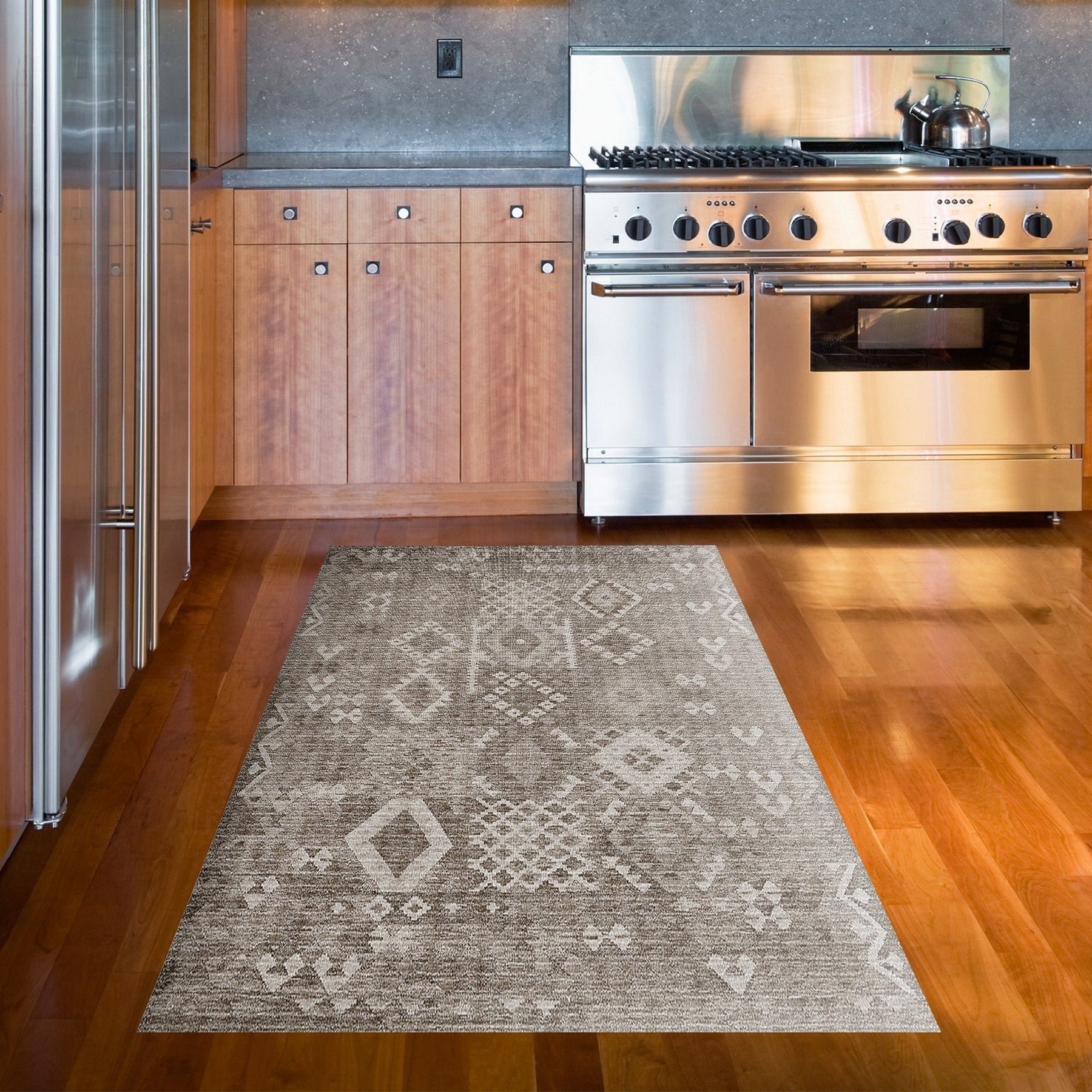 Covor F5137 - V2, 80x120 cm, forma dreptunghiulara, poliester, maro