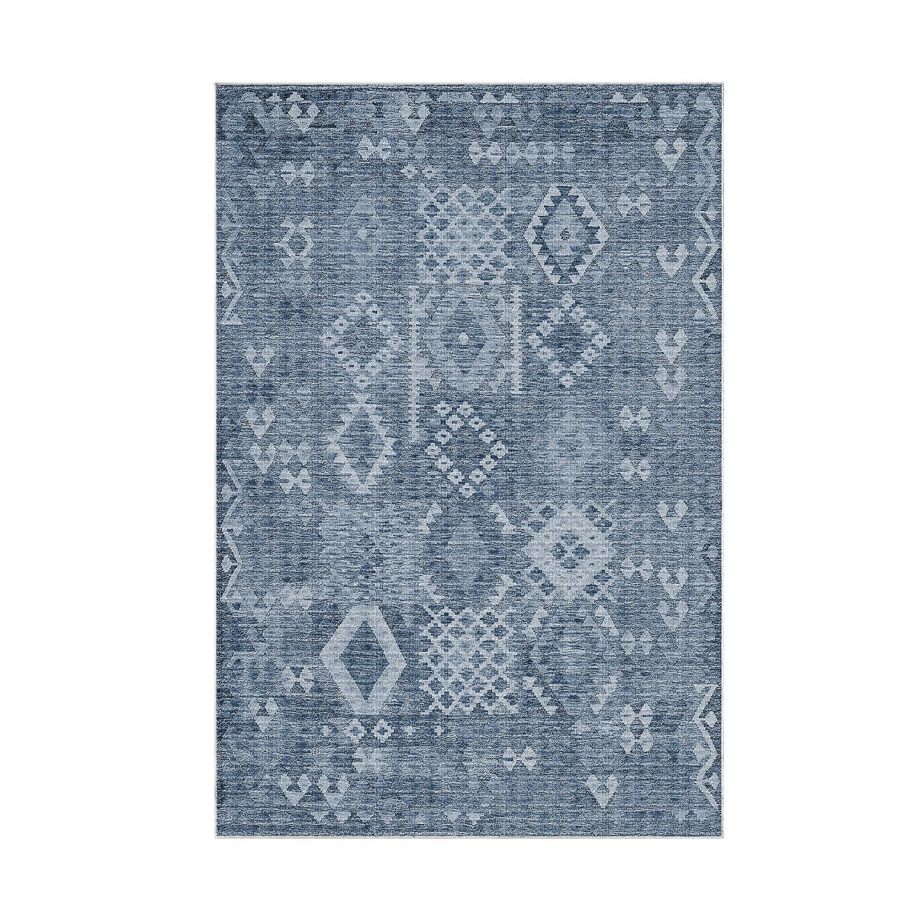 Covor F5137 - V2, 80x120 cm, forma dreptunghiulara, poliester, albastru