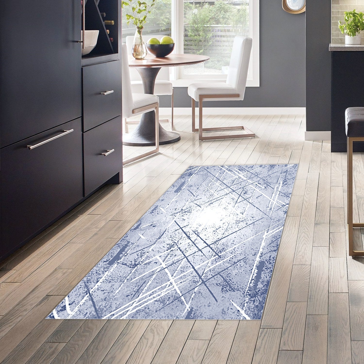 Covor M5003 - V2, 80x120 cm, forma dreptunghiulara, poliester, albastru