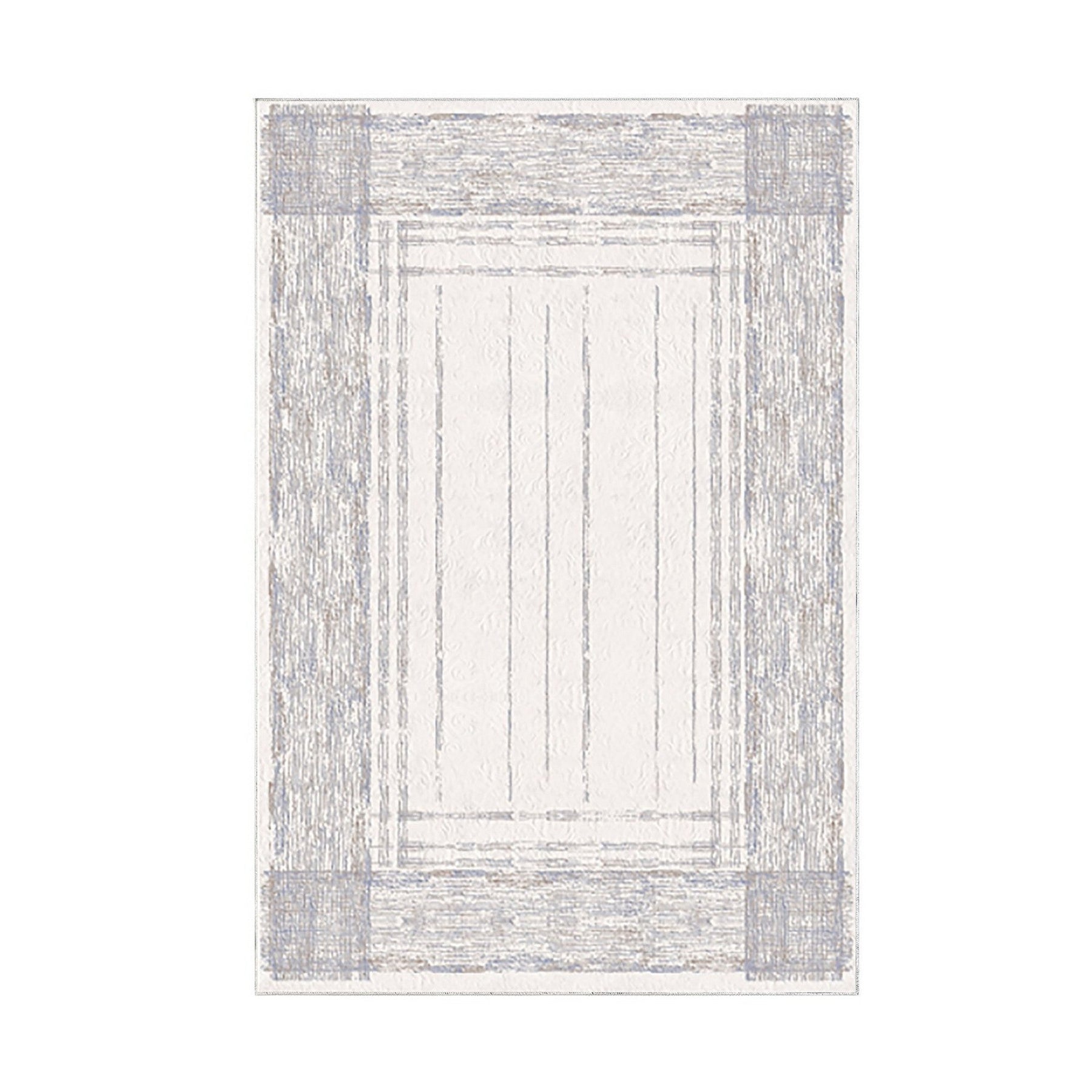 Covor M5076 - V2, 80x120 cm, forma dreptunghiulara, poliester, crem/albastru deschis