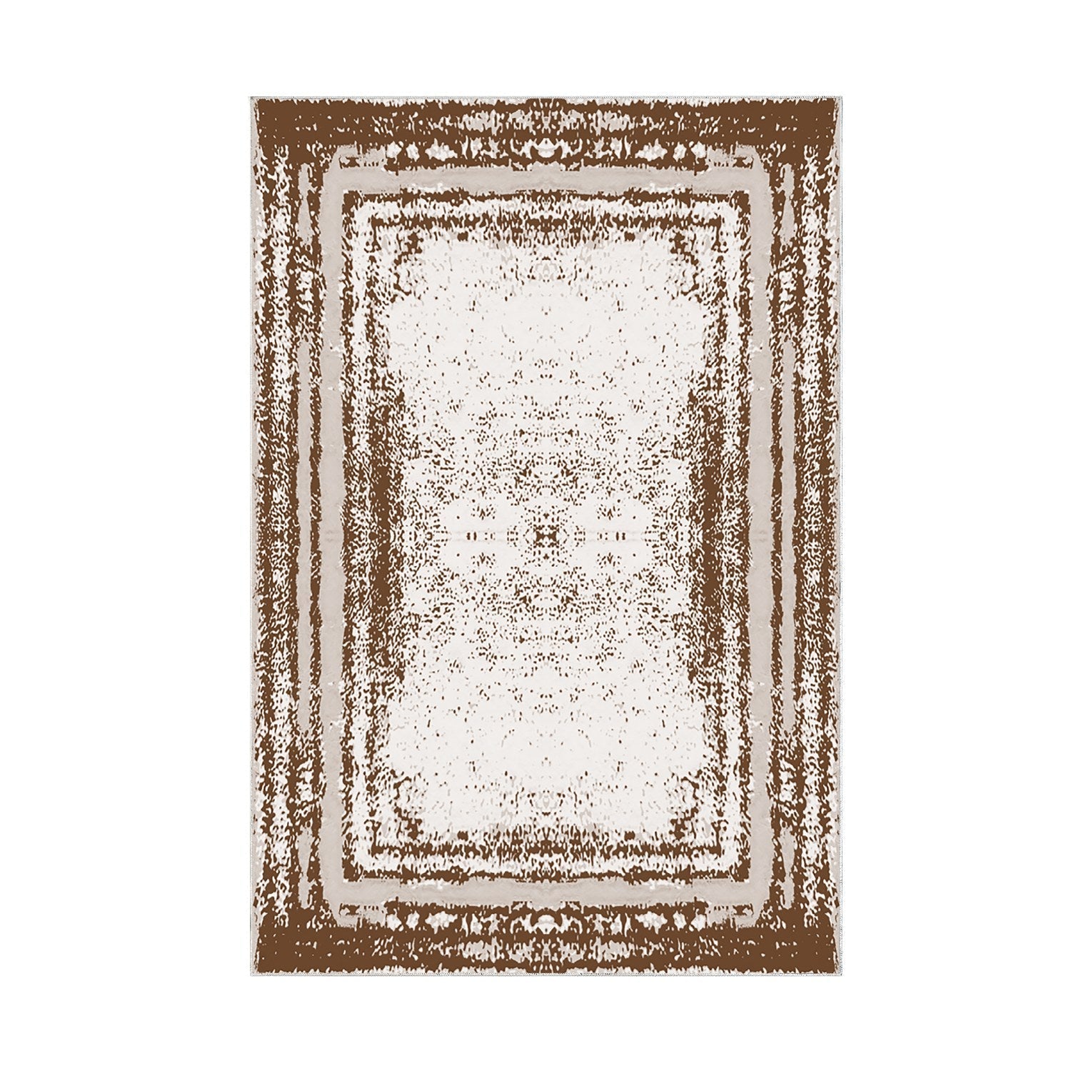 Covor M5132 - V2, 80x120cm, forma dreptunghiulara, poliester, maro/crem