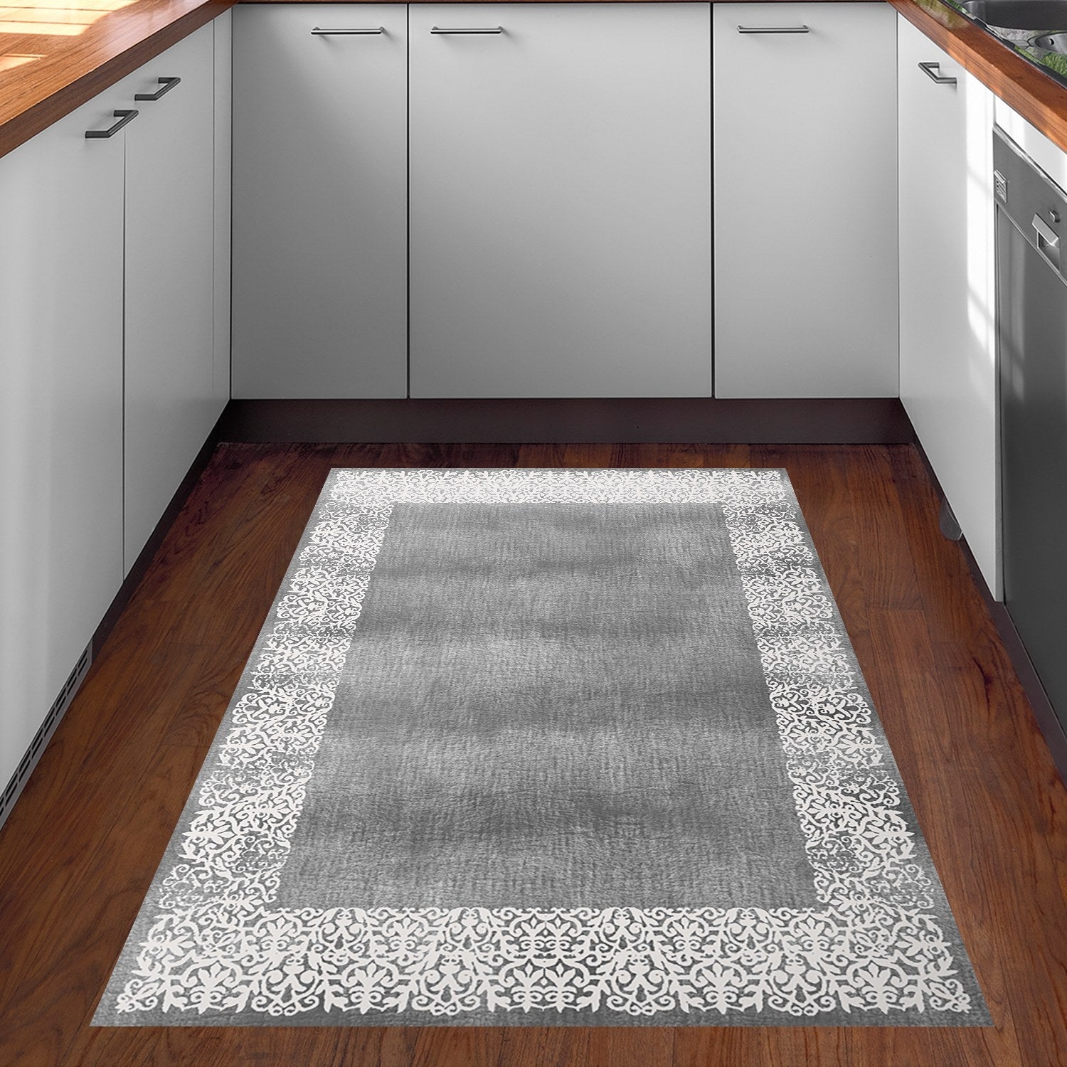 Covor 1460, 80x120 cm, forma dreptunghiulara, poliester, gri