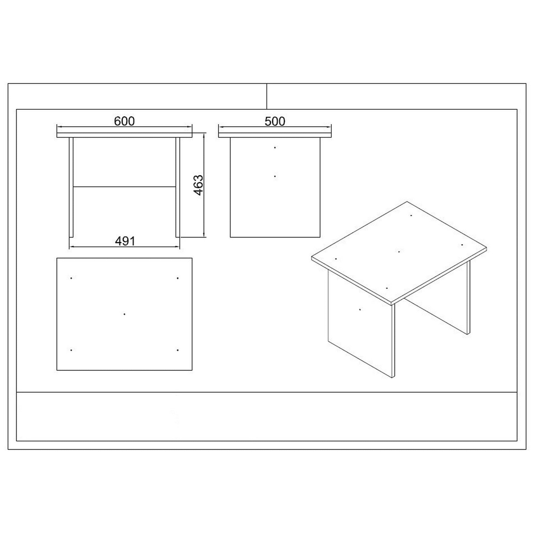 Set mobilier birou VO17 - W, 6 piese, alb, PAL melaminat