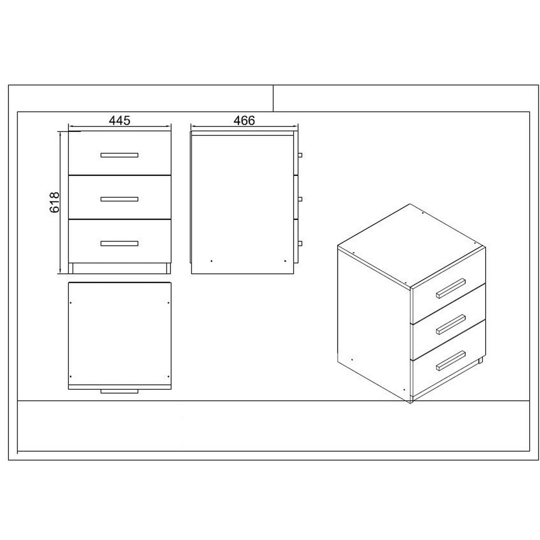 Set mobilier birou VO17 - W, 6 piese, alb, PAL melaminat