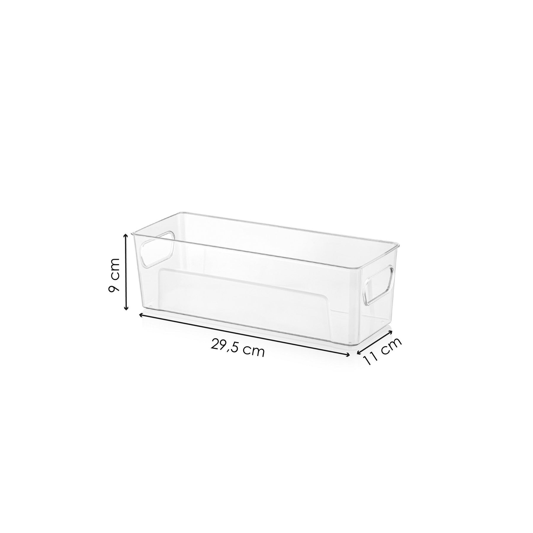 Set 3 organizatoare AK809, transparent, plastic, 30x11x9 cm