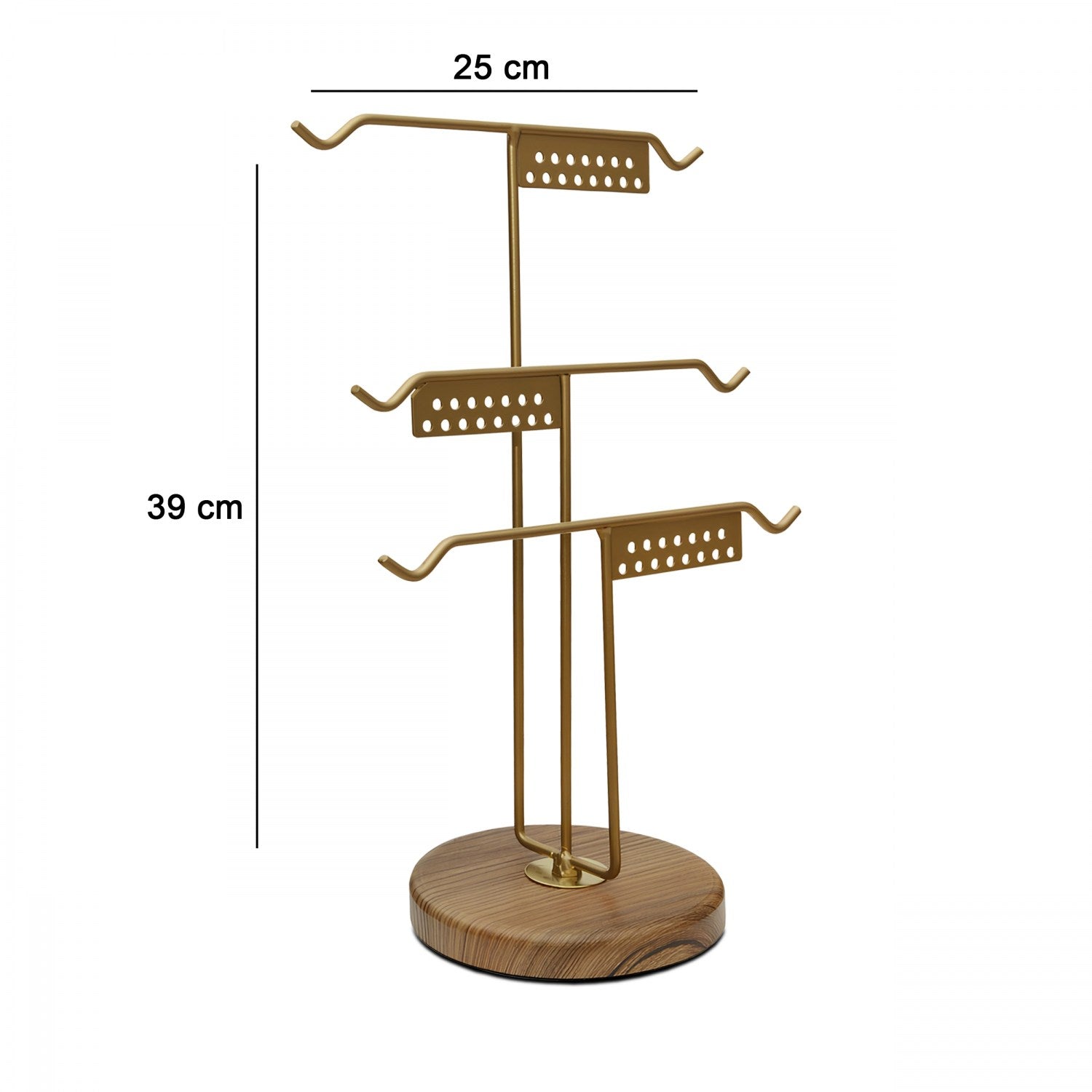 Suport bijuterii 241355, maro, metal/lemn, 25x39 cm