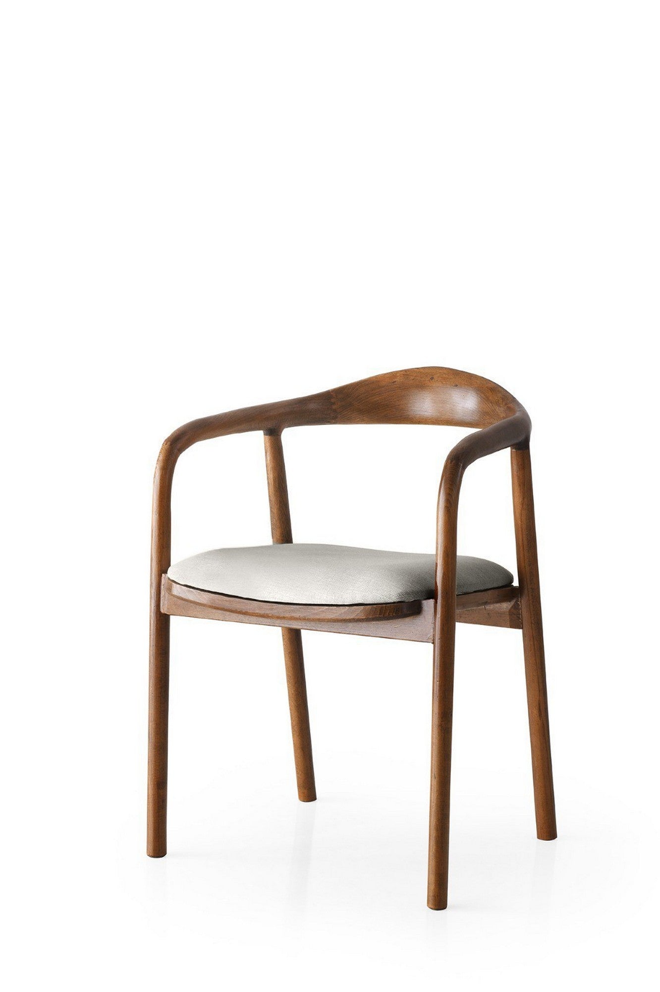 Scaun PA-027, crem/nuc, PAL melaminat, 52x51x77 cm
