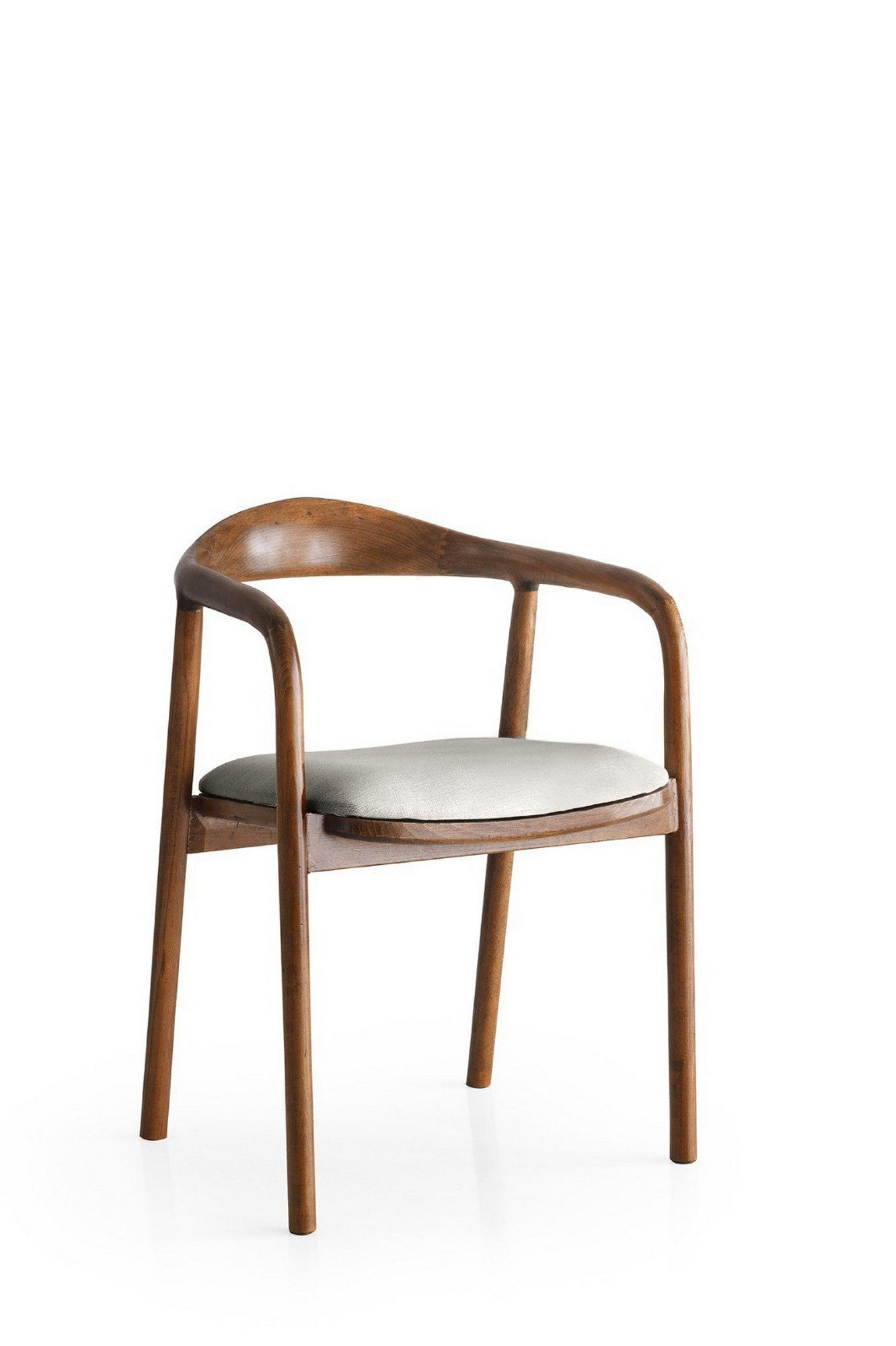 Scaun PA-027, crem/nuc, PAL melaminat, 52x51x77 cm