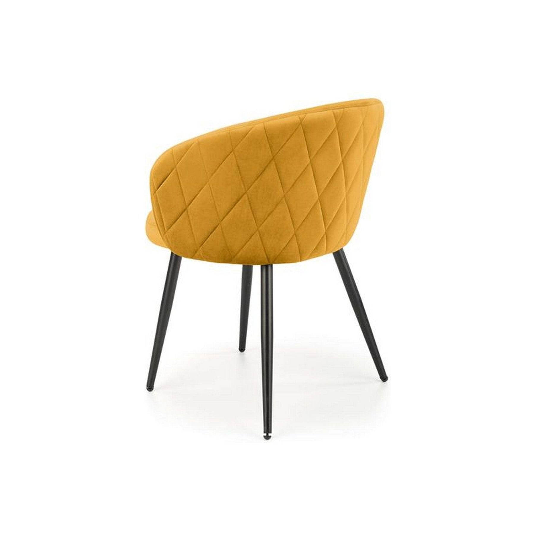 Scaun tapitat K430, galben, stofa catifelata, 61x54x77 cm