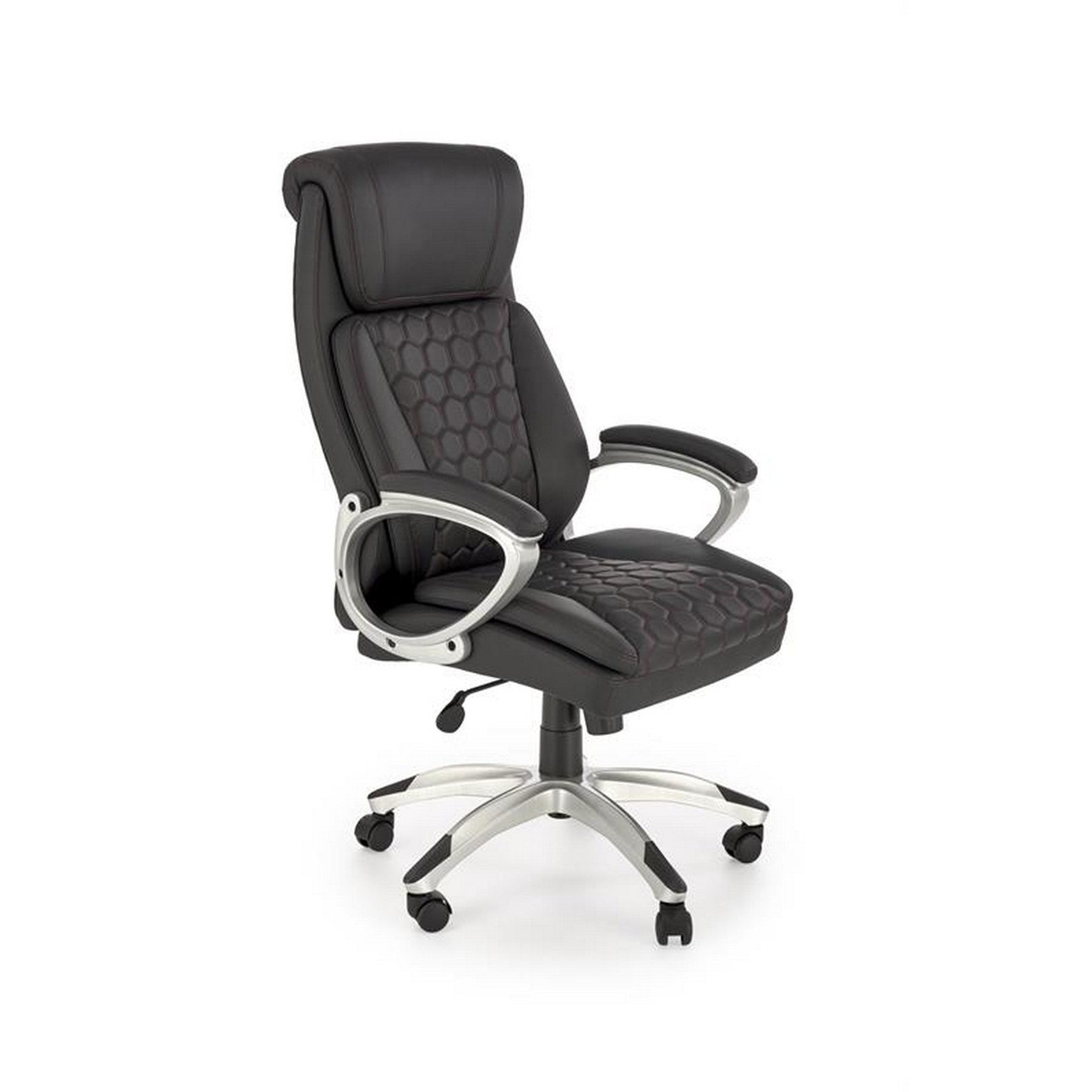 Scaun birou THOMAS, negru, piele ecologica/polipropilena, 62x70x115/122 cm