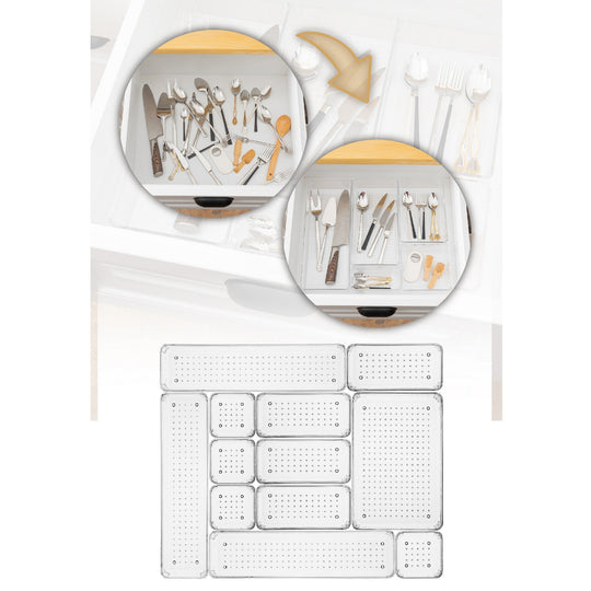 Set 12 organizatoare 992FRM1214, transparent, plastic