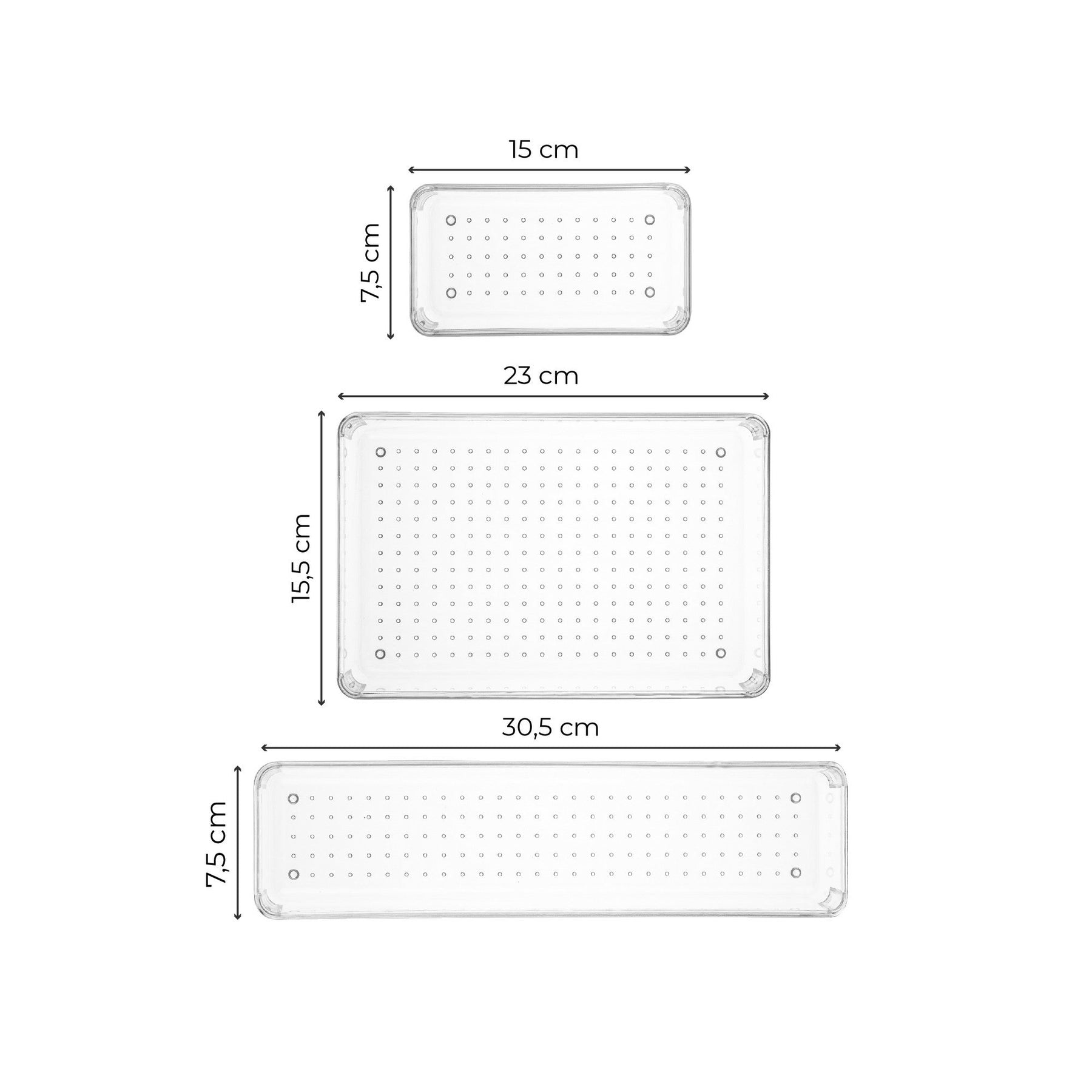 Set 9 organizatoare 992FRM1216, transparent, plastic