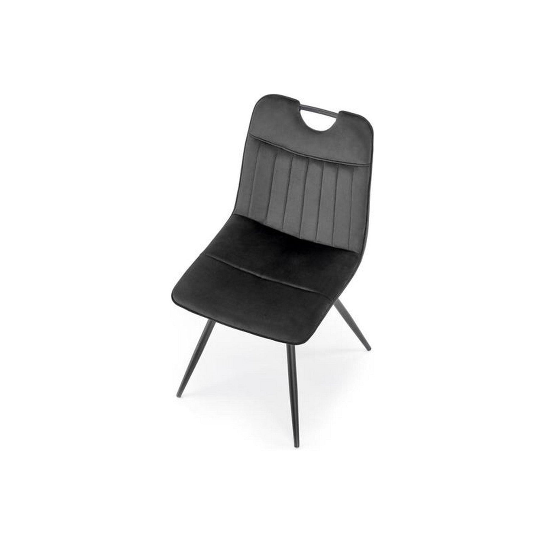 Scaun tapitat K521, negru, stofa catifelata, 46x58x83 cm