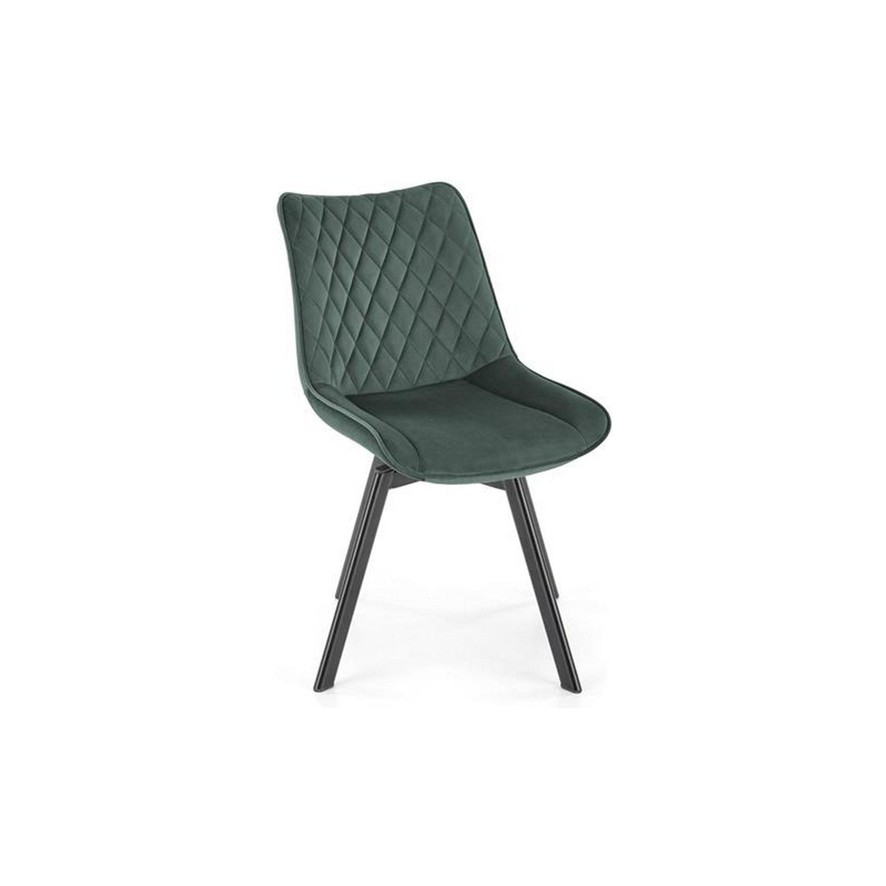 Scaun tapitat K520, verde/negru, stofa catifelata, rotativ, 45x63x80 cm