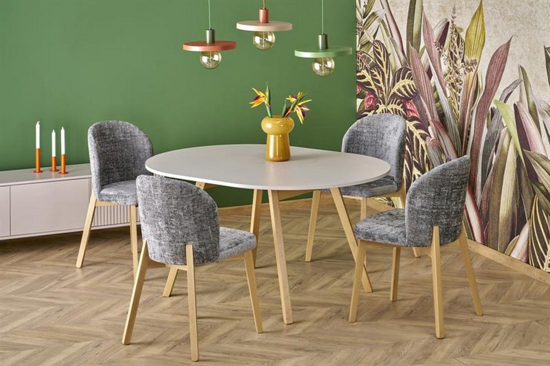 Masa extensibila RUBEN, casmir/stejar, PAL, 102/142x102x73 cm