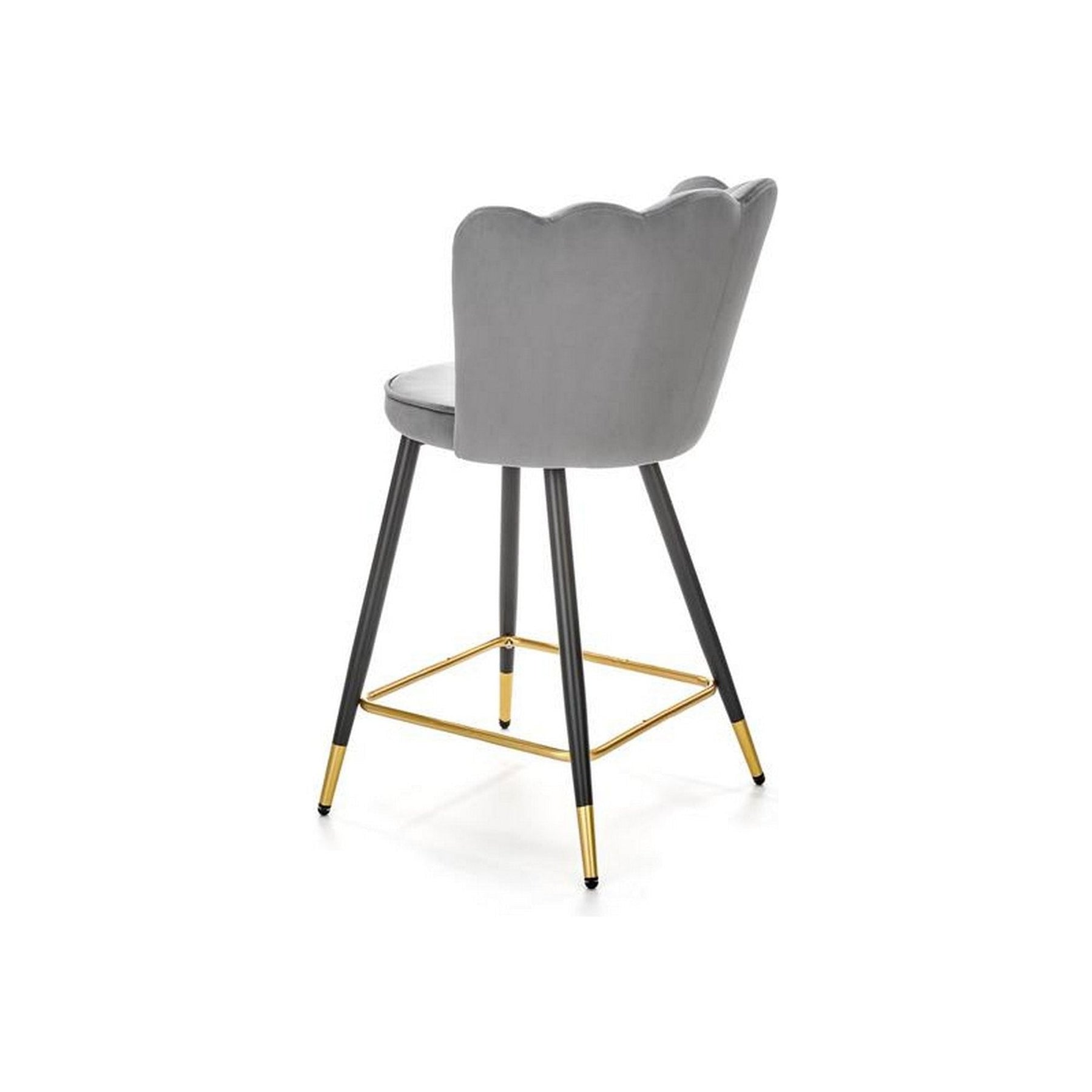 Scaun de bar H106, gri/negru, stofa catifelata, 58x58x96 cm