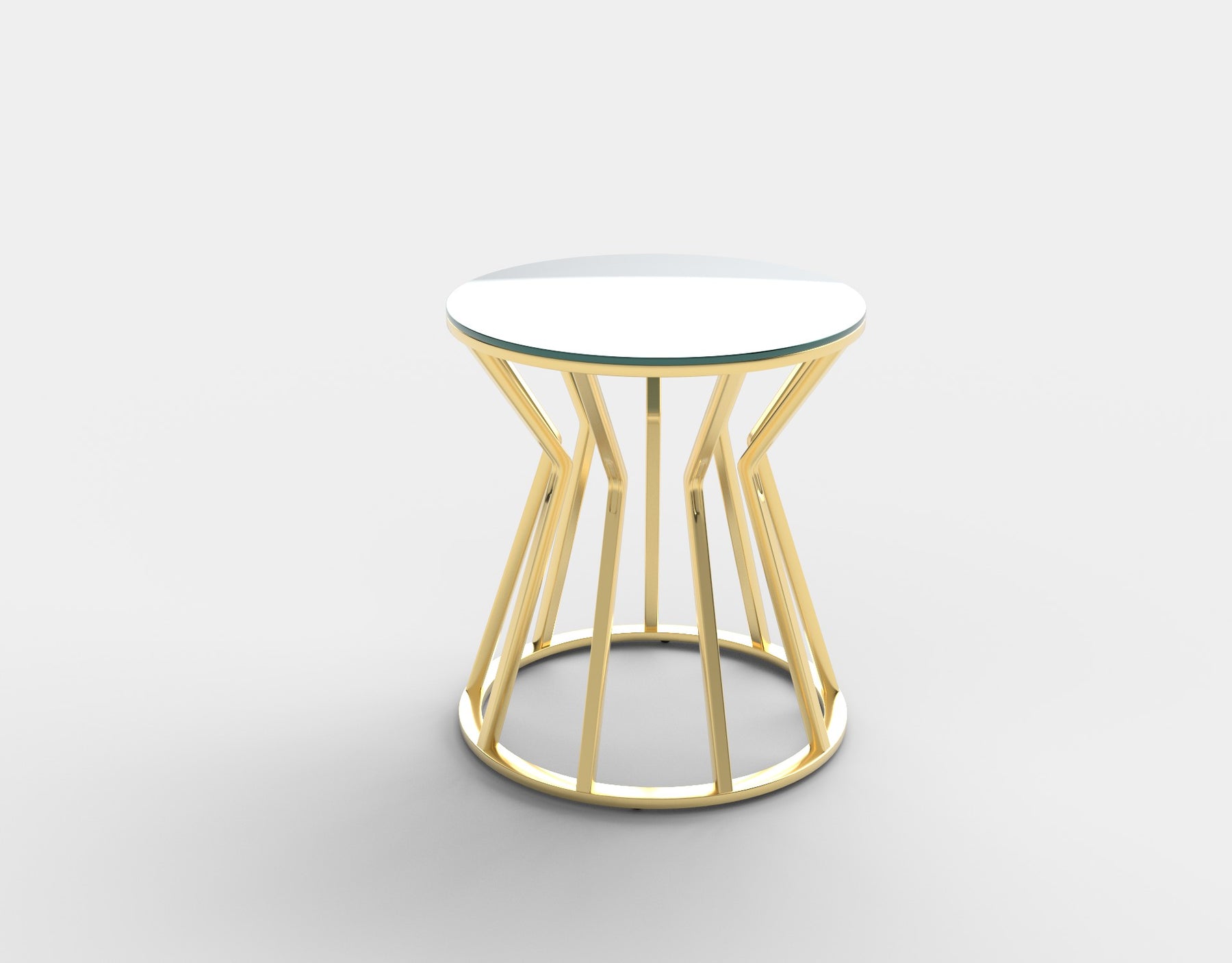 Masuta de cafea AFINA S, oglinda/auriu, sticla/metal, 45x50 cm