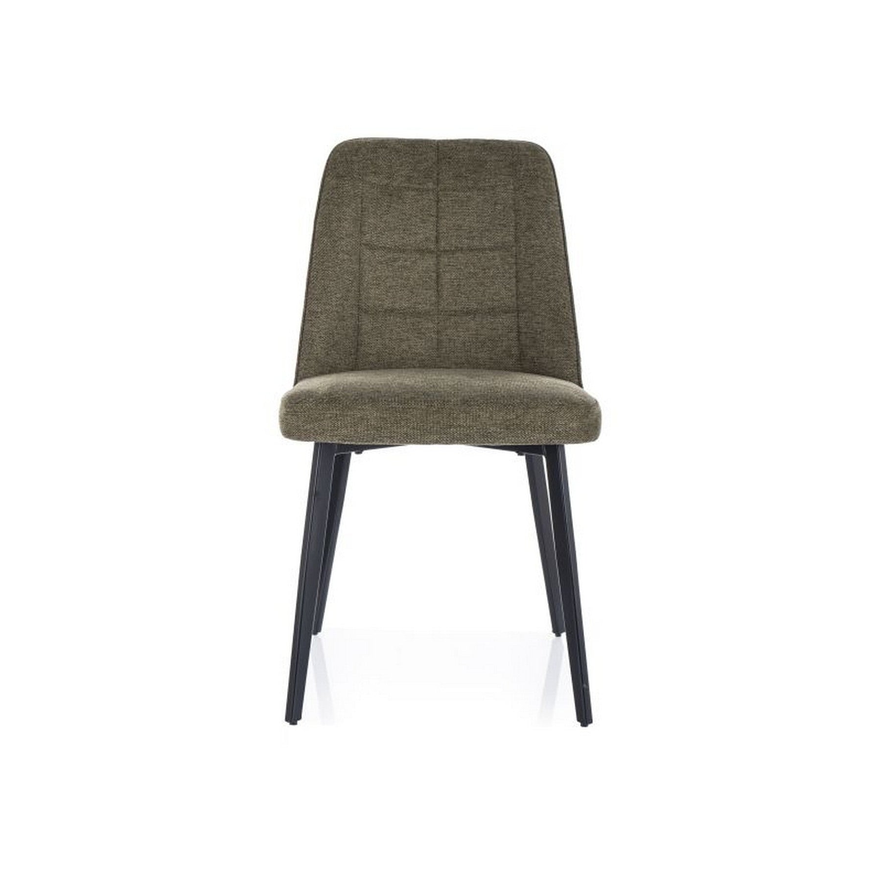 Scaun ALDO, verde olive/negru, stofa clasica - Brego 77/metal, 47x44x86 cm