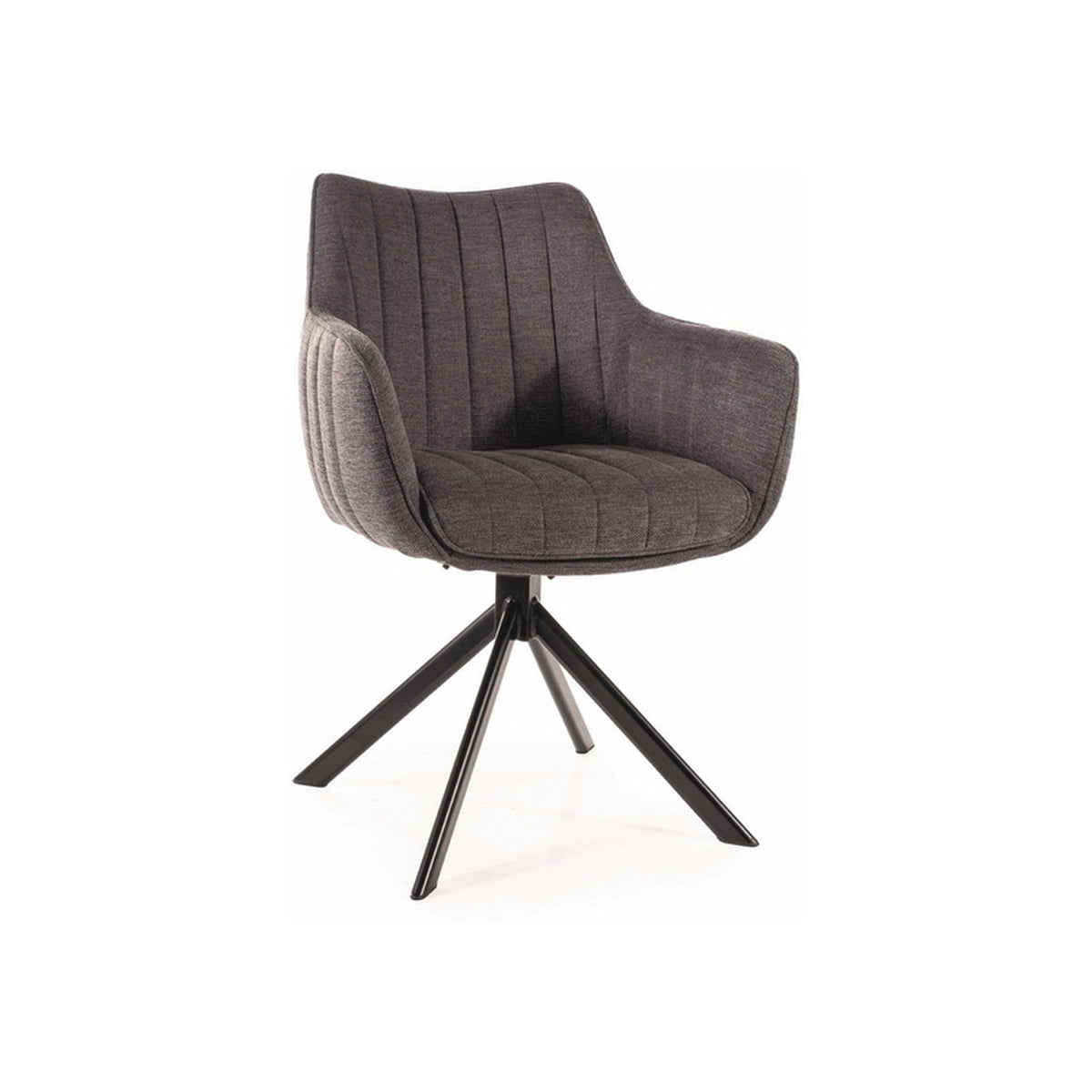 Scaun rotativ AZALIA, gri inchis/negru, stofa/metal, 61x44x86 cm