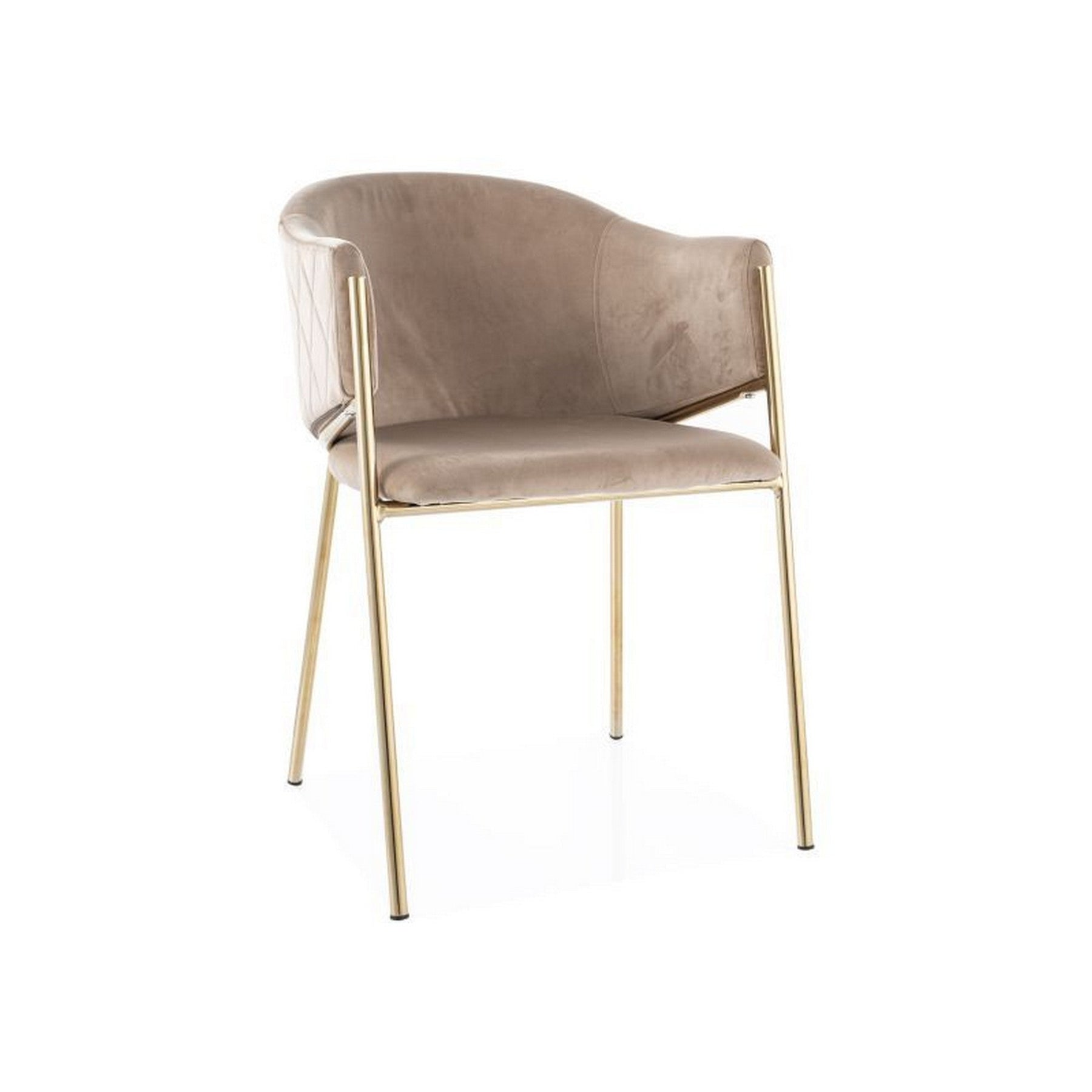 Scaun BONO, bej/auriu, stofa catifelata - Bluvel 28/metal, 55x44x77 cm