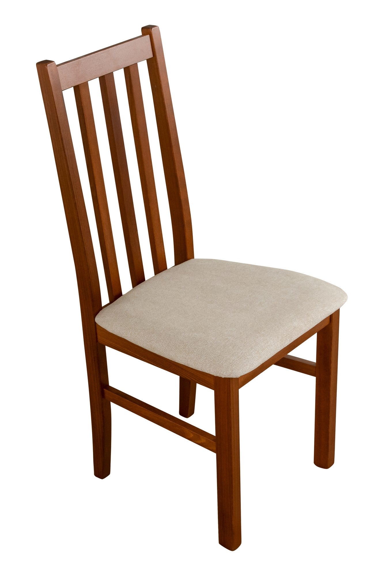Scaun BOS 10, castan/bej - Aston 2, lemn de fag/stofa clasica, 43x40x94 cm