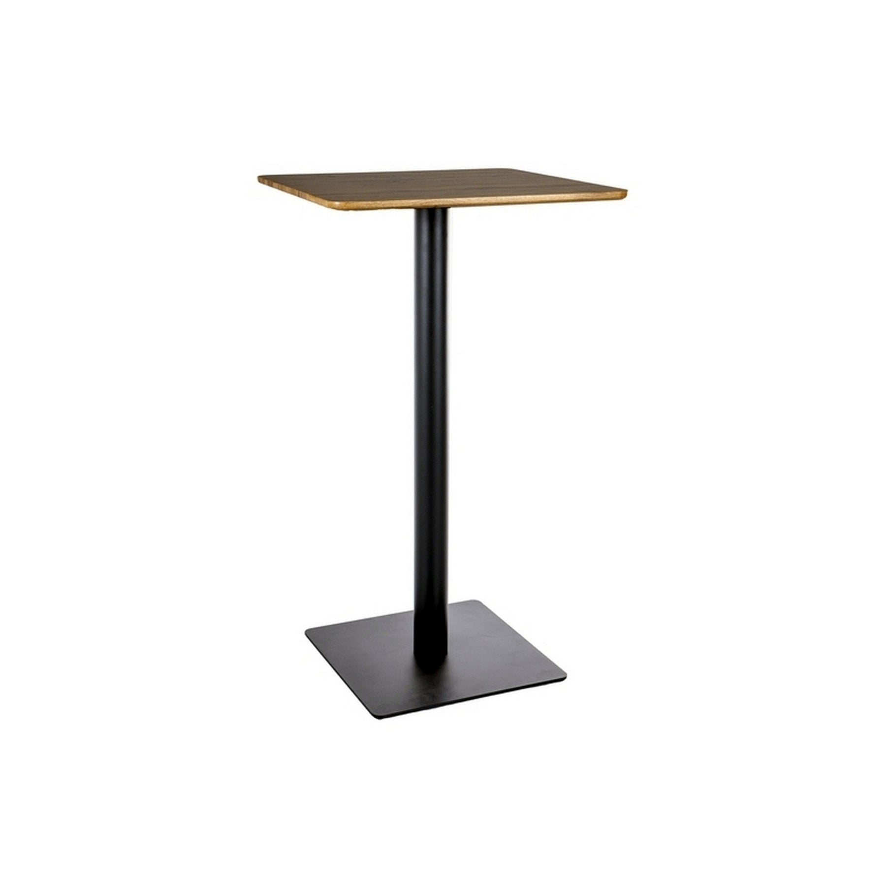 Masa BT006, stejar/negru, furnir/metal, 60x60x105 cm