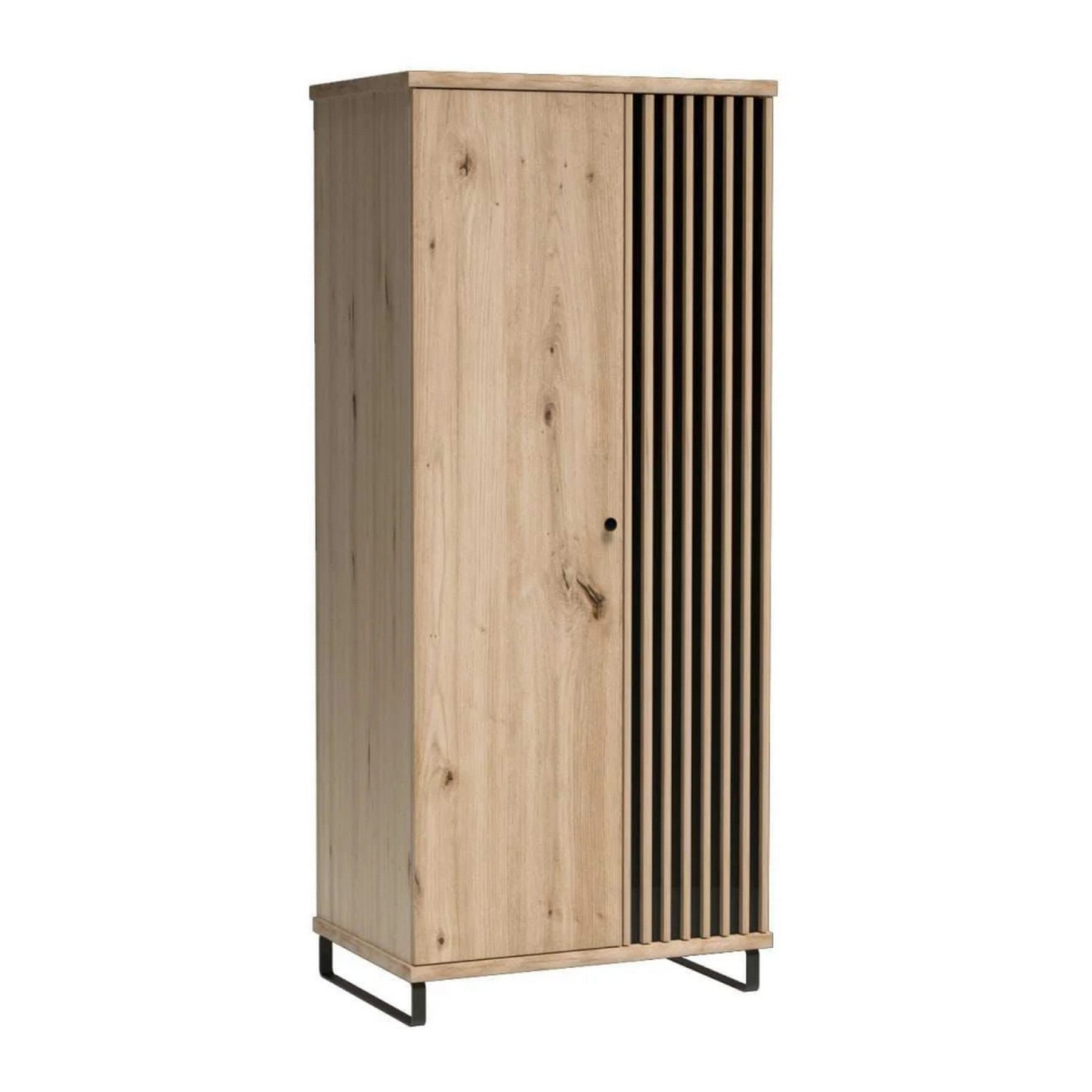 Dulap CALIA C1, stejar artisan/negru, PAL laminat, 86.4x58x191 cm