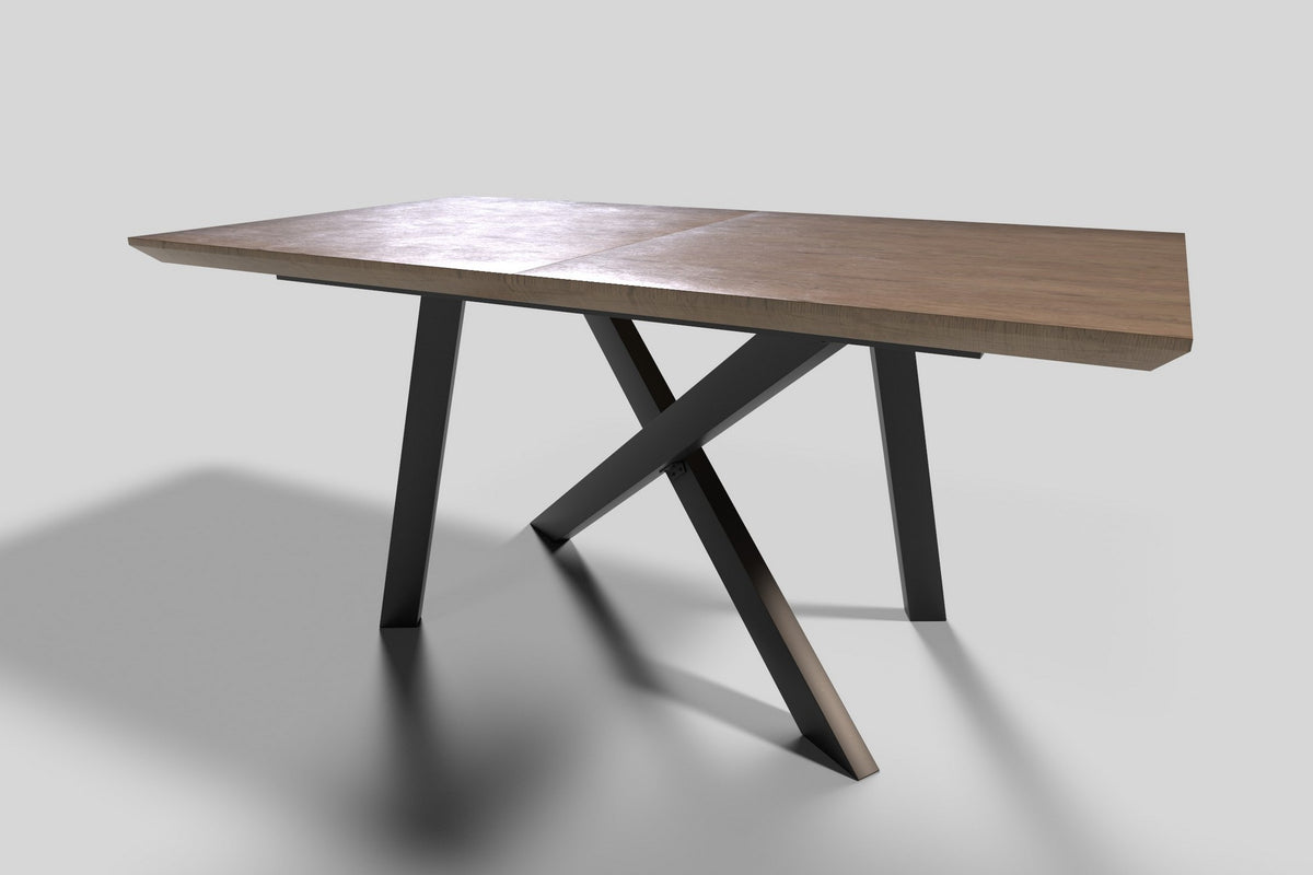 Masa extensibila Capital, stejar auriu, negru, 180/240x90x76 cm