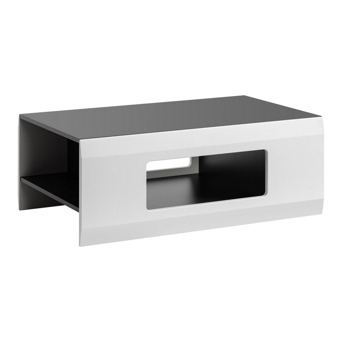Masuta cafea CLIFF, gri grafit/alb, PAL, 100x61x38 cm