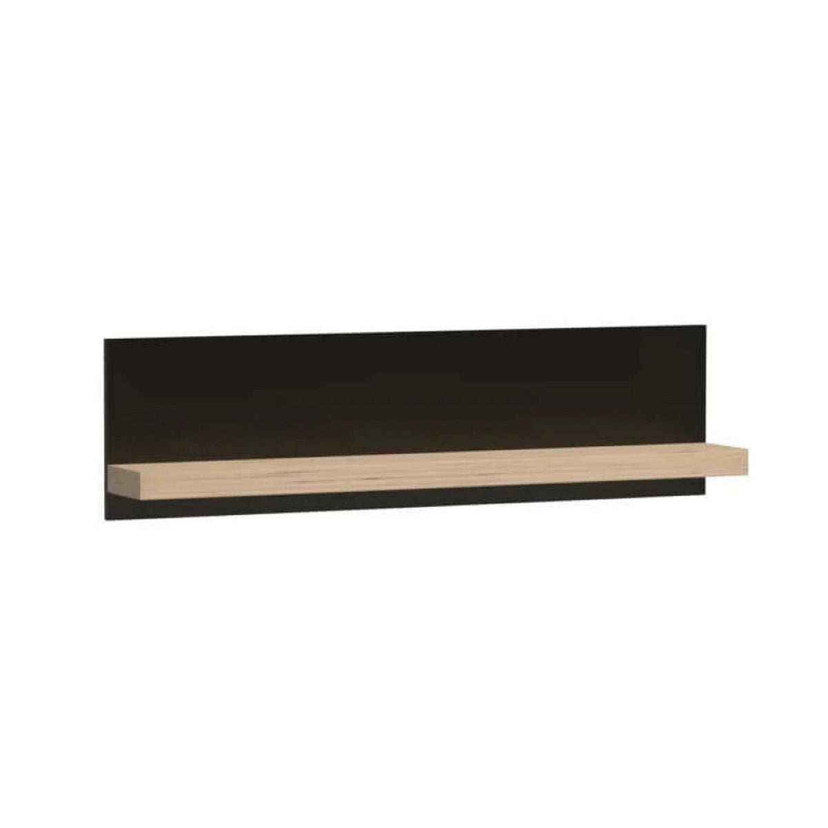 Polita CALI C9, stejar arisan/negru, PAL, 120x18x32 cm