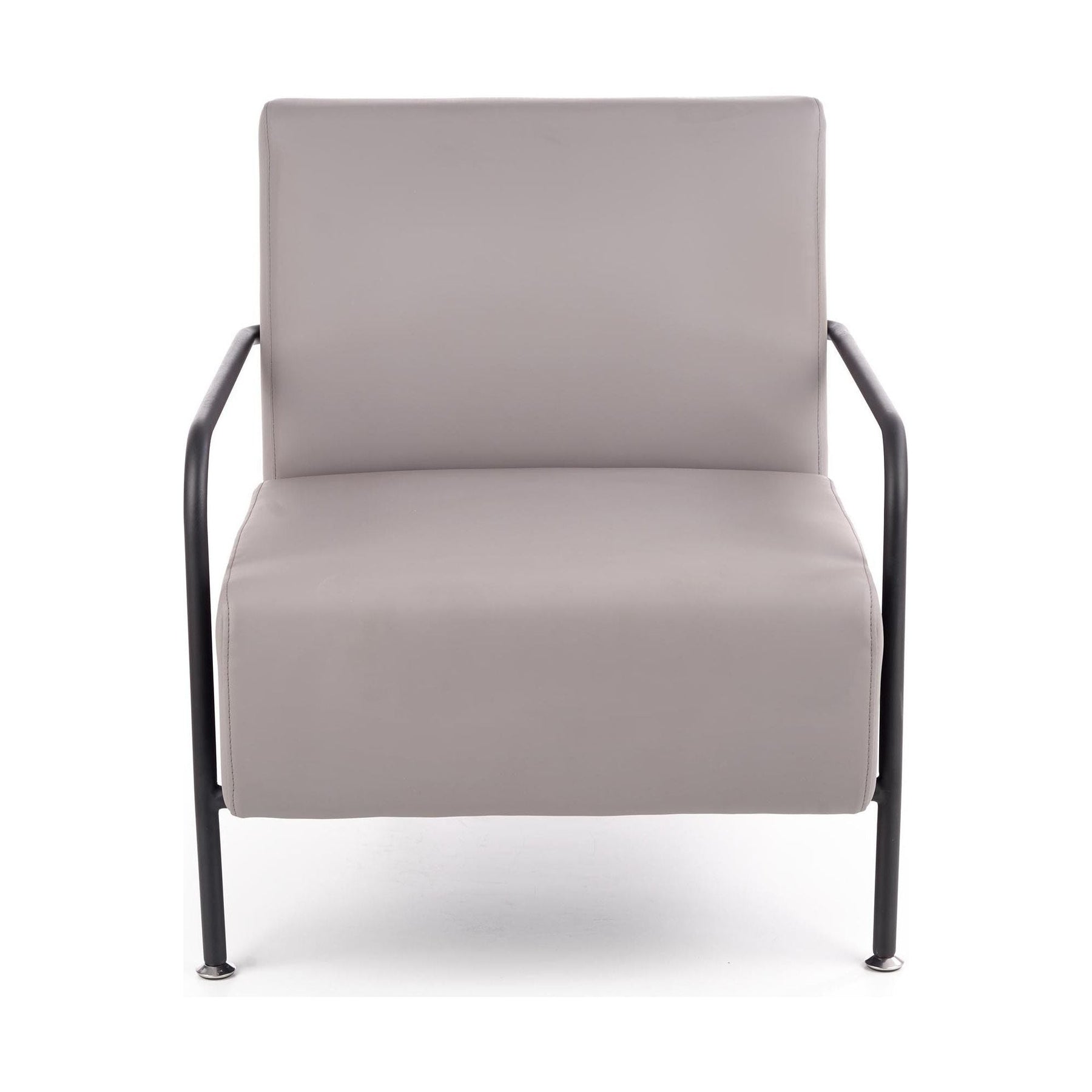 Fotoliu CUPER, gri/negru, piele ecologica/otel, 69x82x75 cm