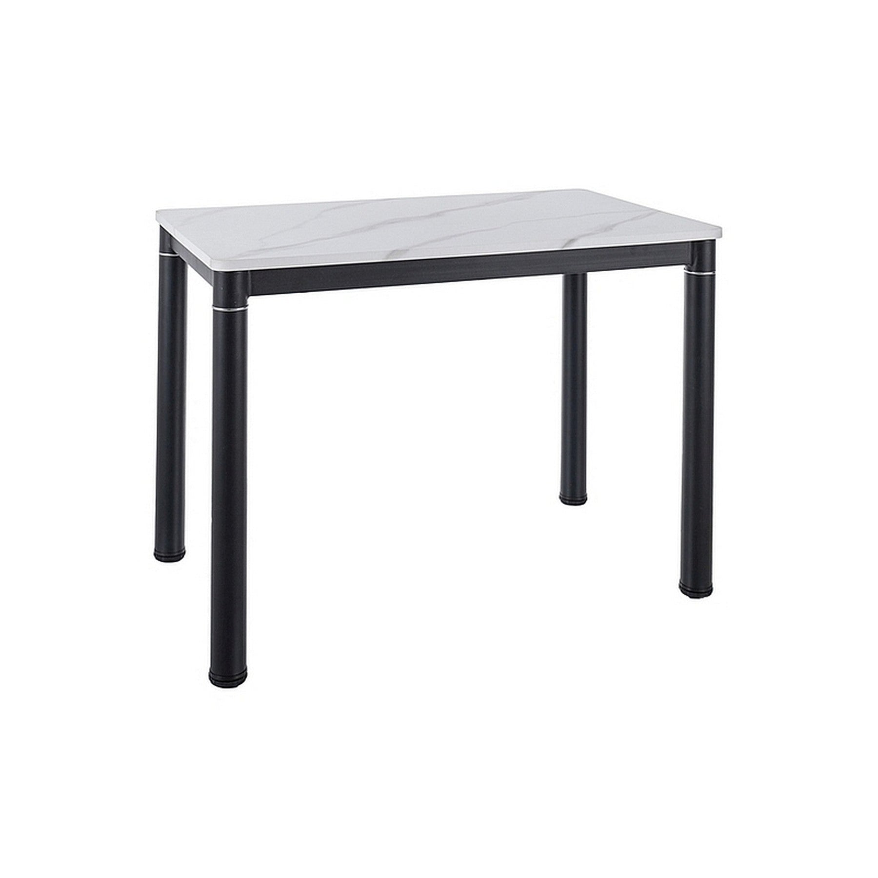 Masa DAMAR, alb/negru, furnir/metal, 100x60x75 cm