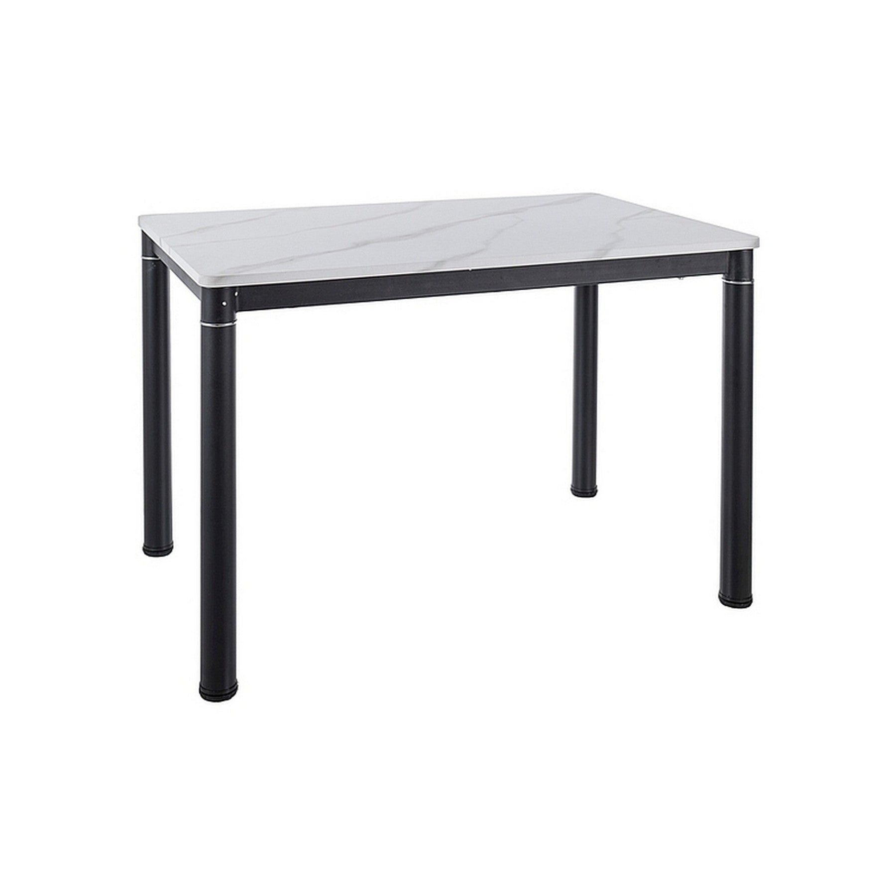 Masa DAMAR, alb/negru, furnir/metal, 110x70x75 cm
