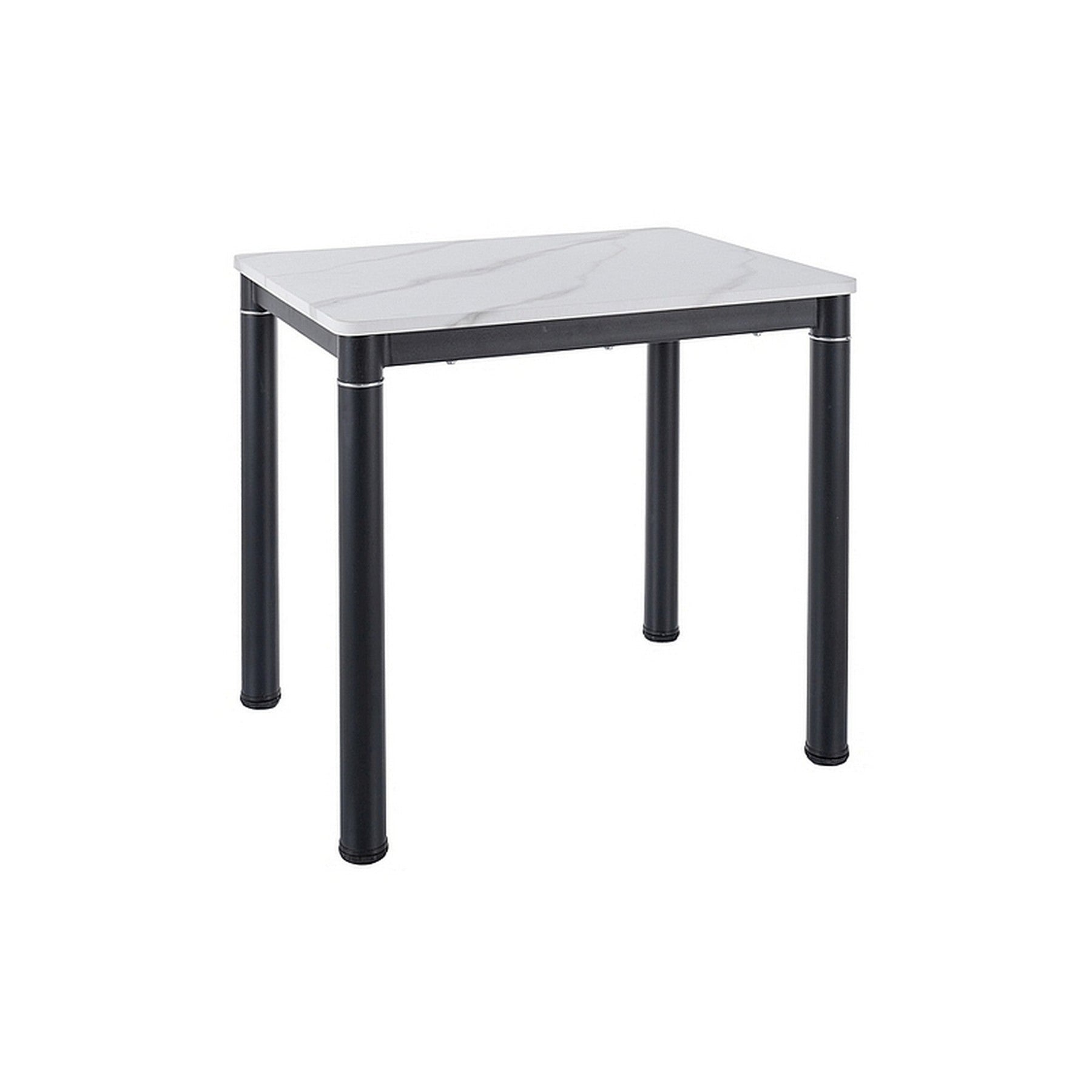 Masa DAMAR, alb/negru, furnir/metal, 80x60x75 cm