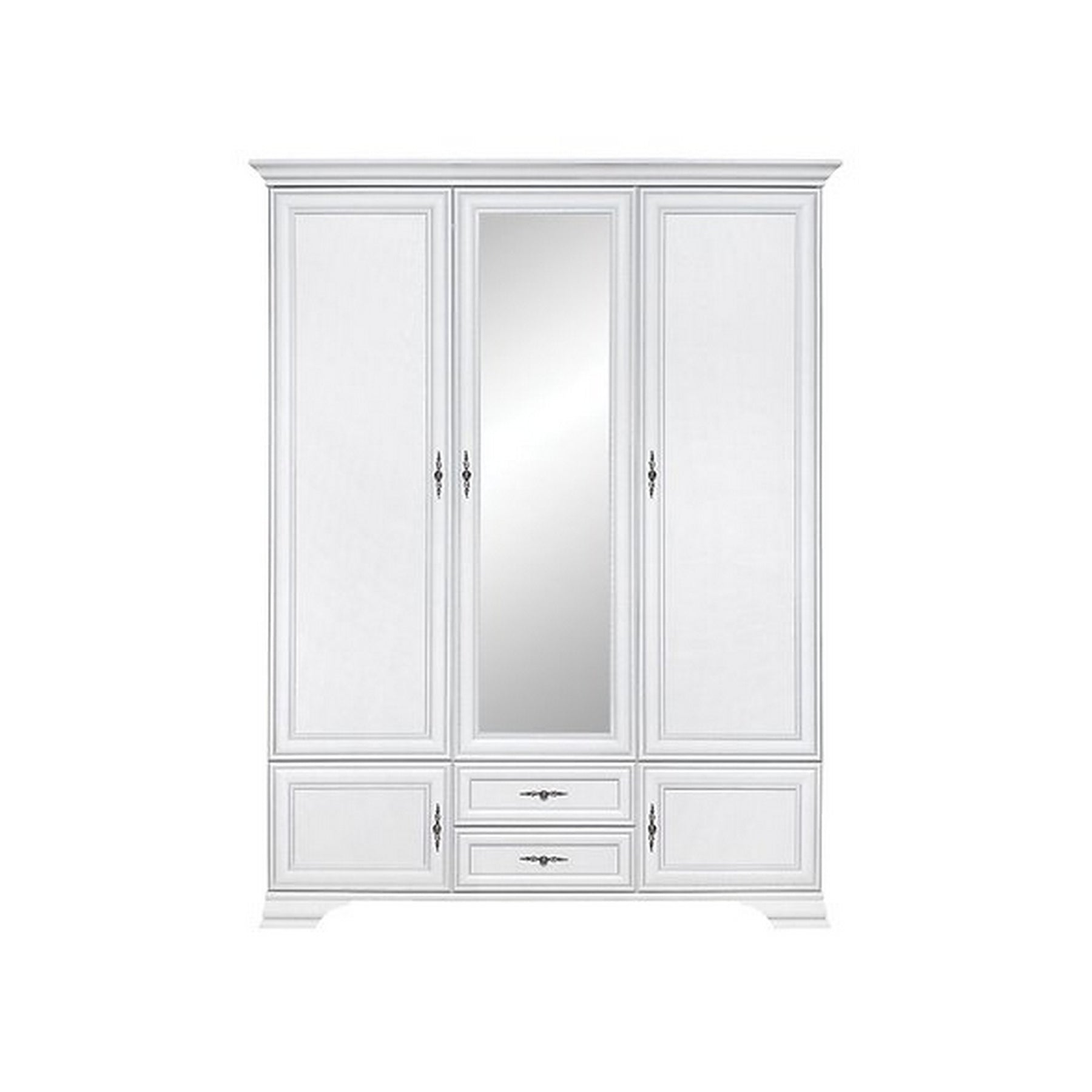 Dulap IDENTO, alb, PAL, cu 5 usi si 2 sertare, 156x61x217 cm