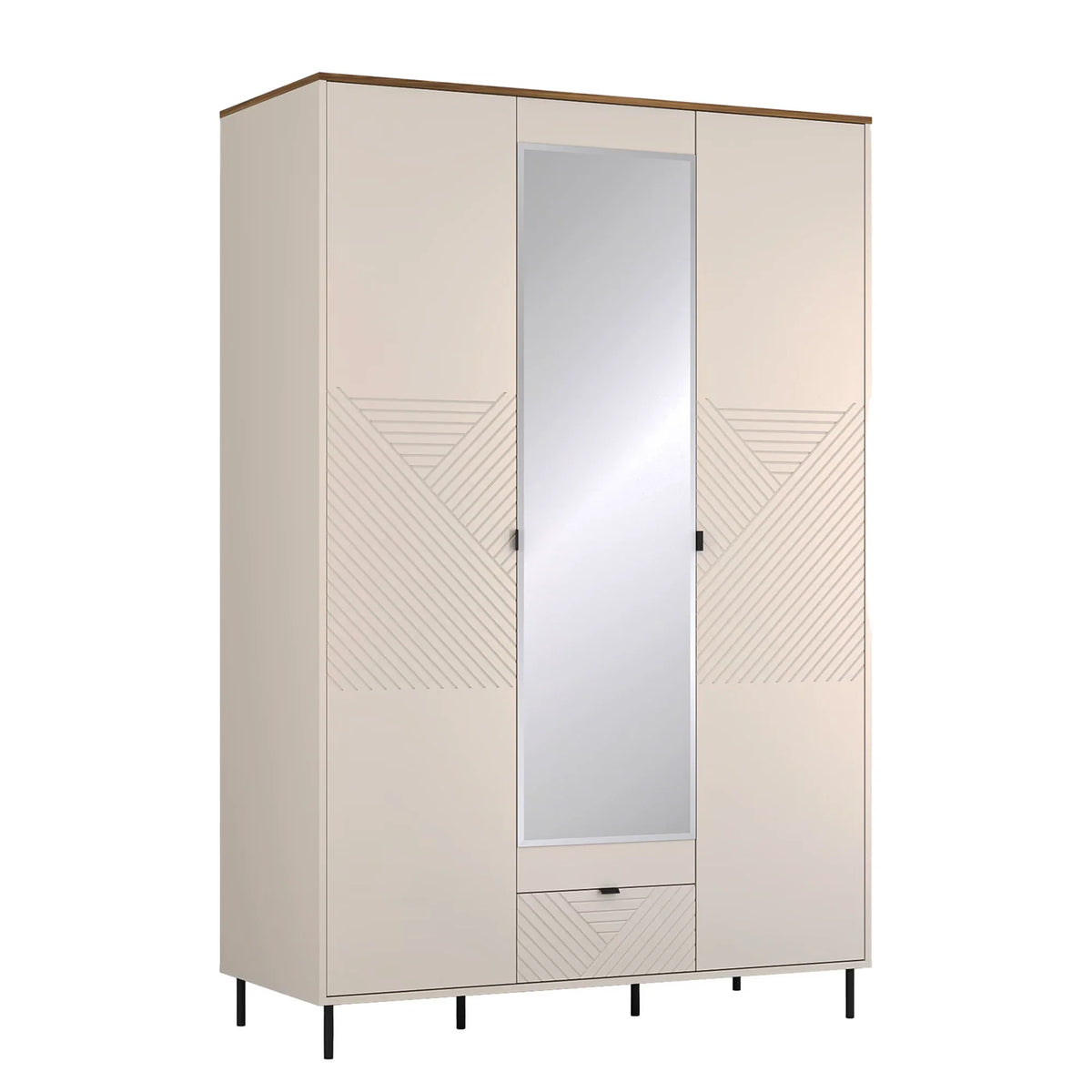 Dulap dormitor oglinda EVO, casmir/stejar, PAL laminat, 139x60x210 cm