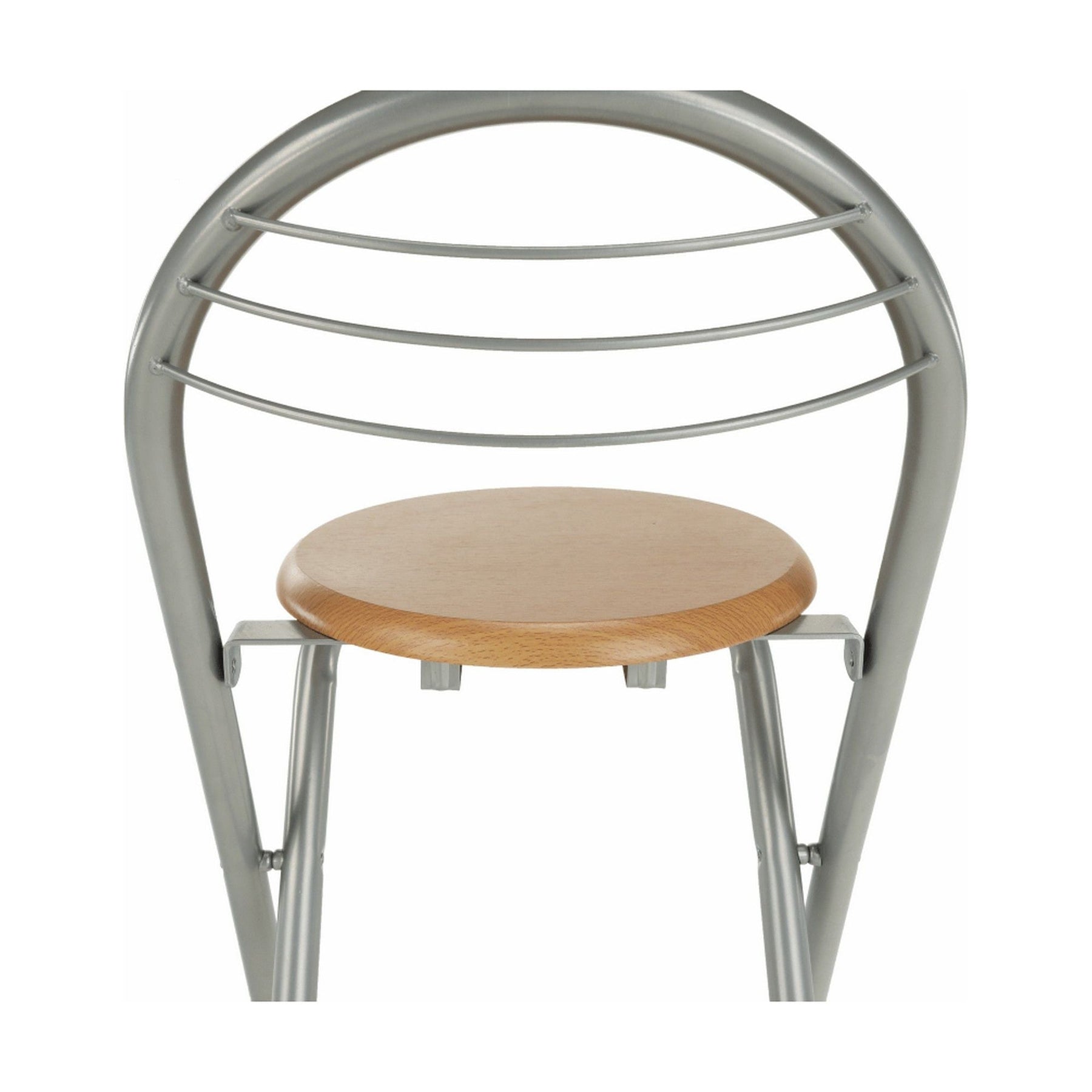 Scaun de bar BOXER, metal, stejar/aluminiu, 36x44x80 cm