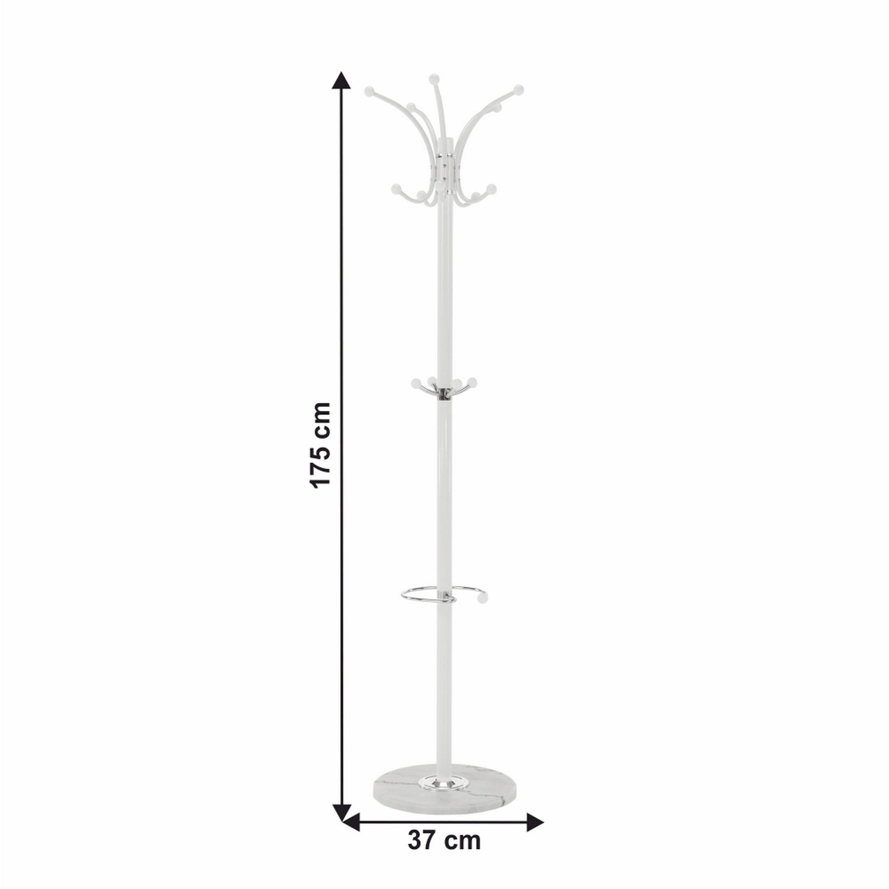 Cuier ALAN NEW, alb, metal/marmura, 37x37x175 cm