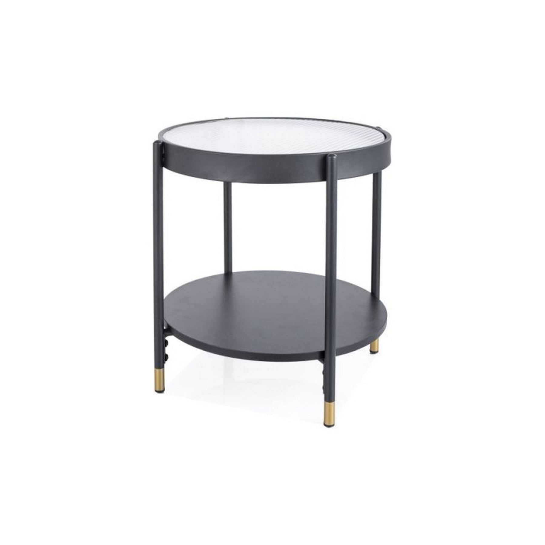 Masuta LAGUNA A, negru, sticla/metal, 45x45x48 cm