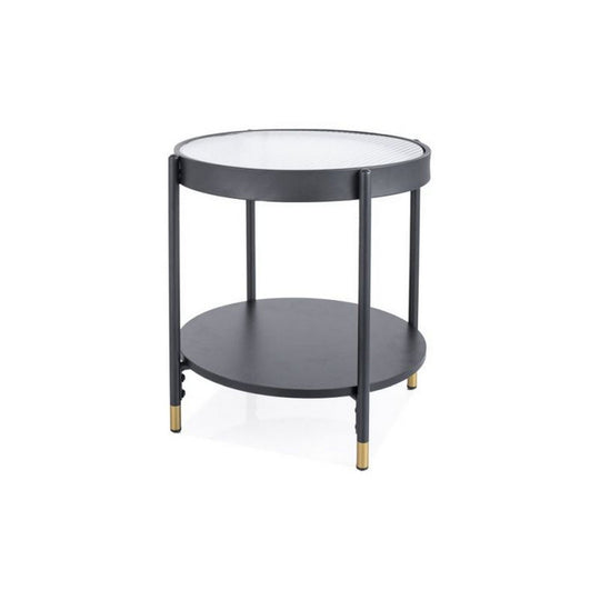 Masuta LAGUNA A, negru, sticla/metal, 45x45x48 cm