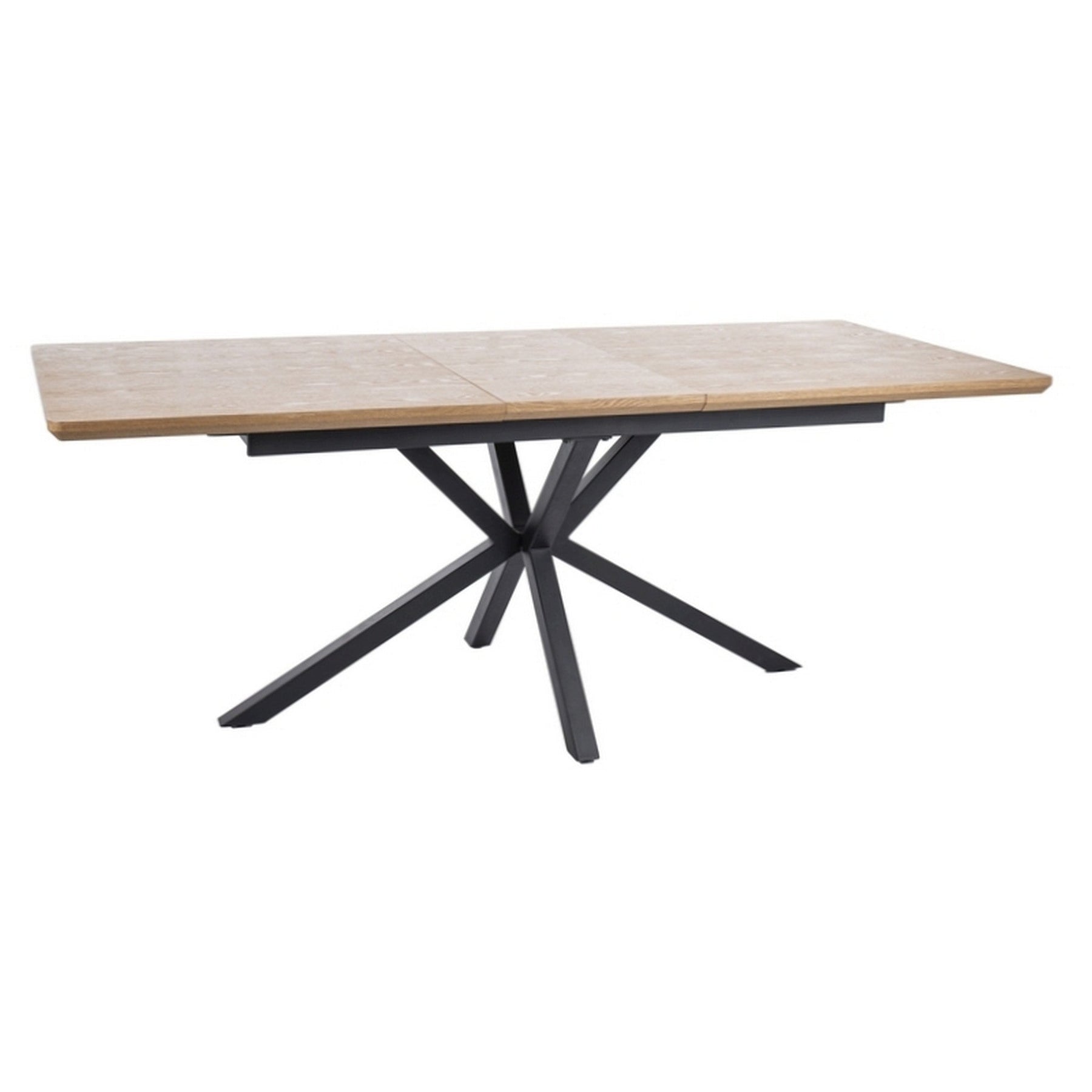Masa extensibila LOGAN, stejar/negru, furnir/metal, 160/200x90x76 cm