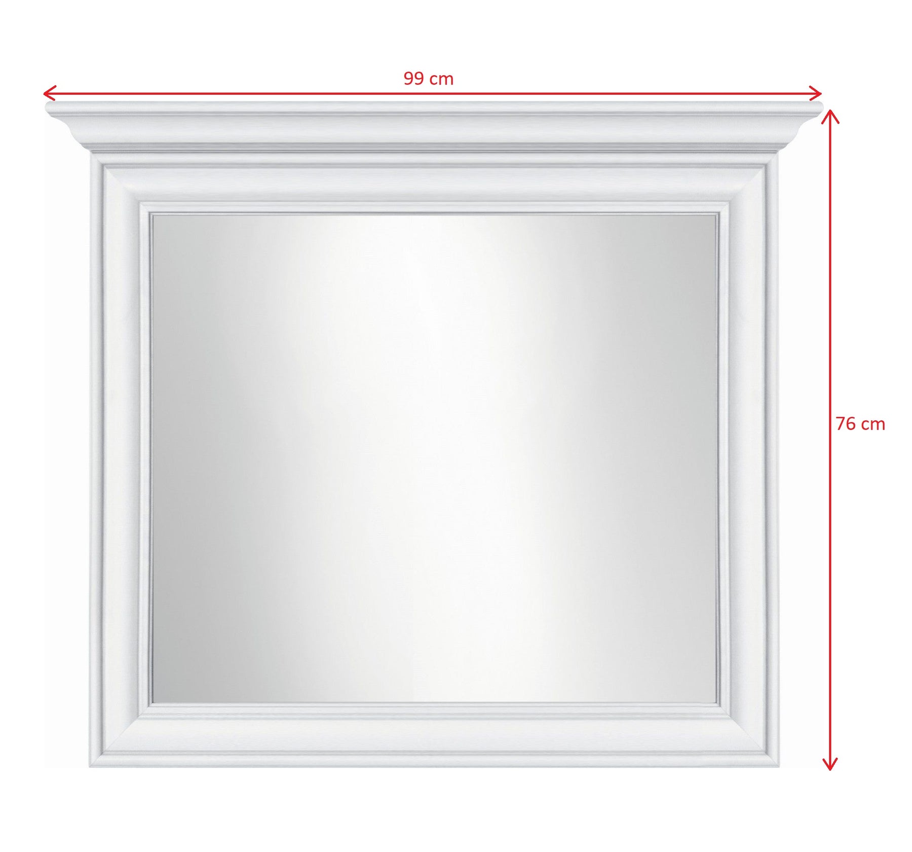 Oglinda decorativa Idento, alba, 99x6.5x76 cm