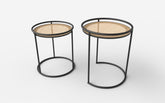 Set 2 masute de cafea MANADO negru/natural