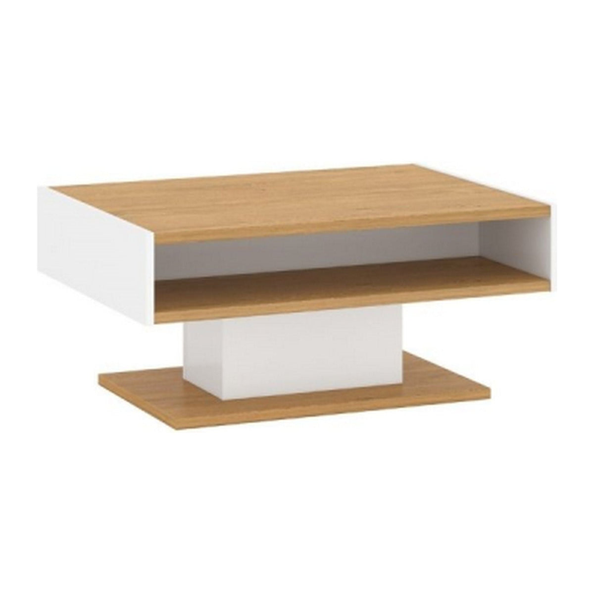 Masuta Adam, stejar/alb, MDF, 89x65x41 cm