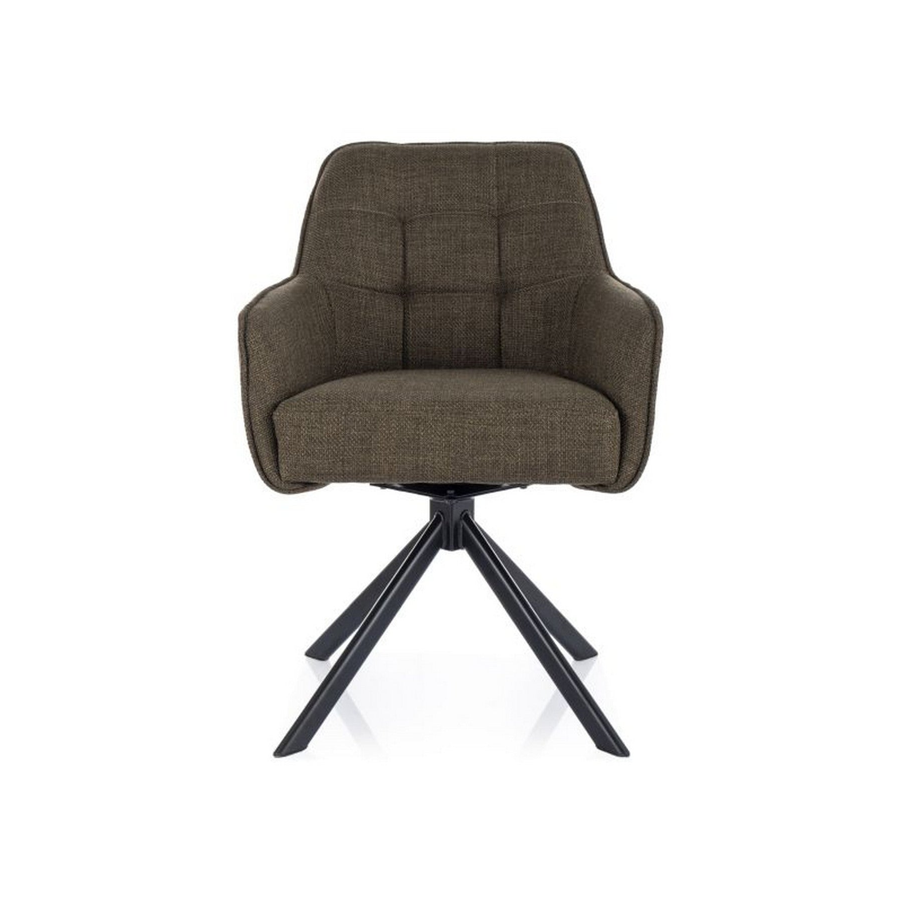 Scaun rotativ METRO, verde olive/negru, stofa clasica - Bjorn 77/metal, 57x45x84 cmc