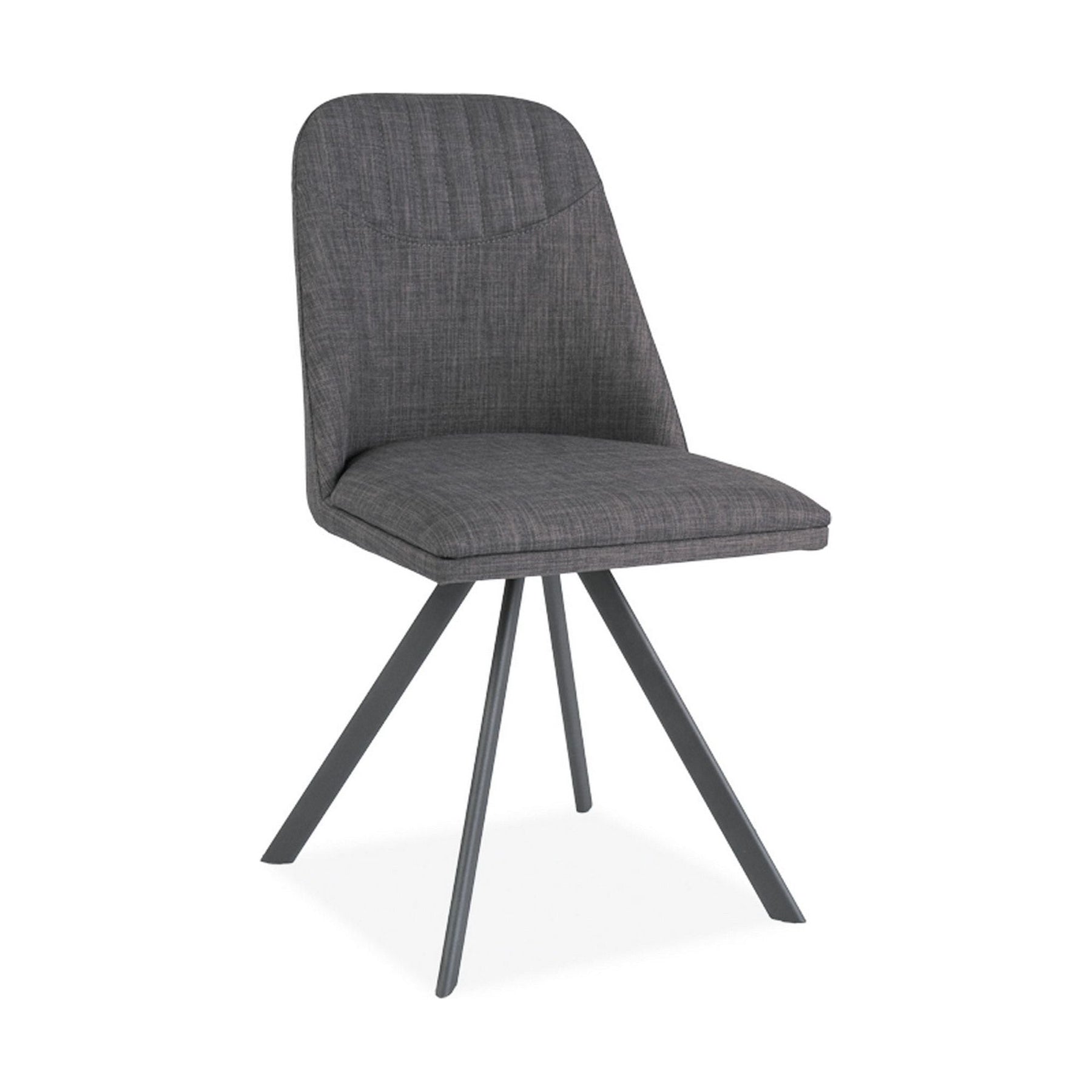 Scaun tapitat Milton, gri, stofa clasica/metal, 46X45X88 cm