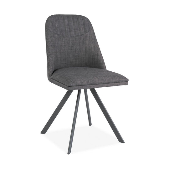 Scaun tapitat Milton, gri, stofa clasica/metal, 46X45X88 cm