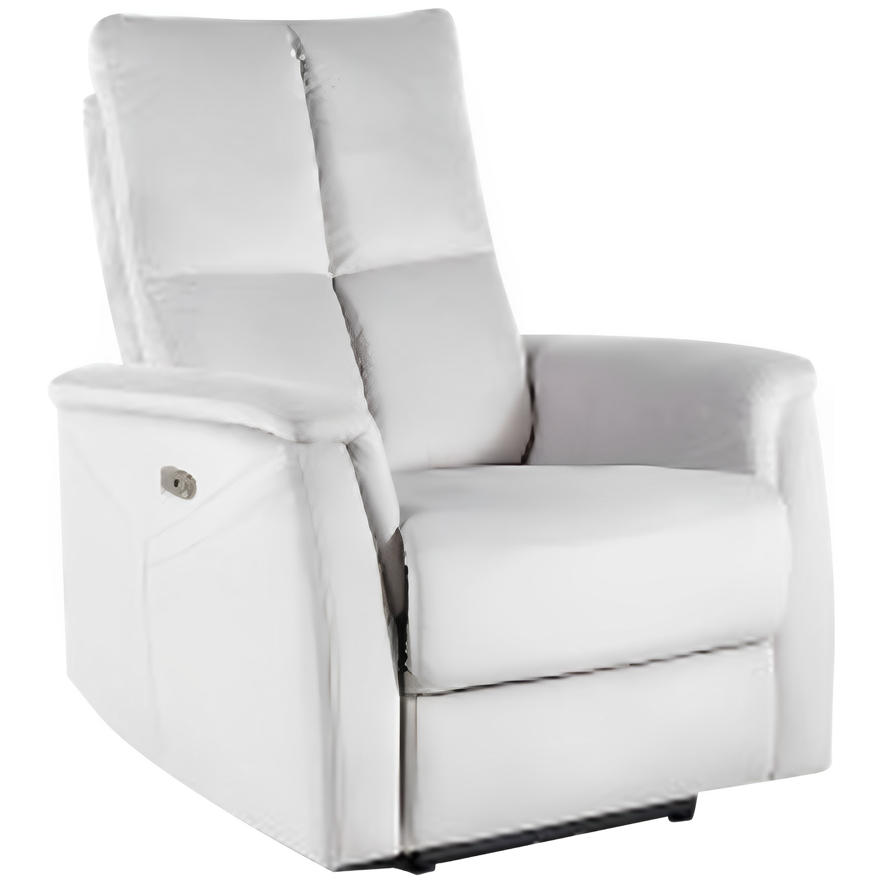 Fotoliu recliner NEPTUN M, stofa catifelata gri deschis, functie masaj, 76x94x96 cm